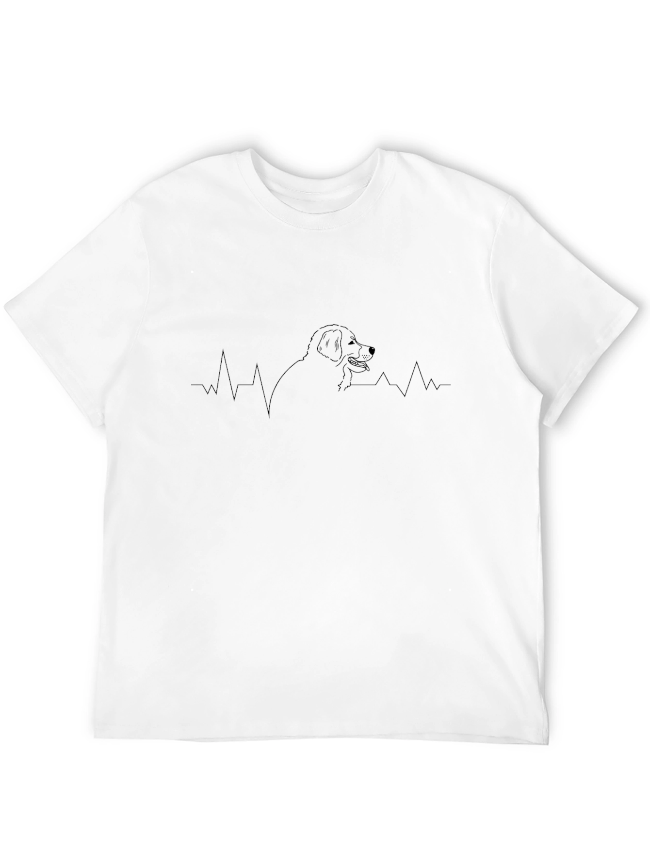 Black Dog Lover T-Shirt: Black Heartbeat Dog Graphic Tee view 12