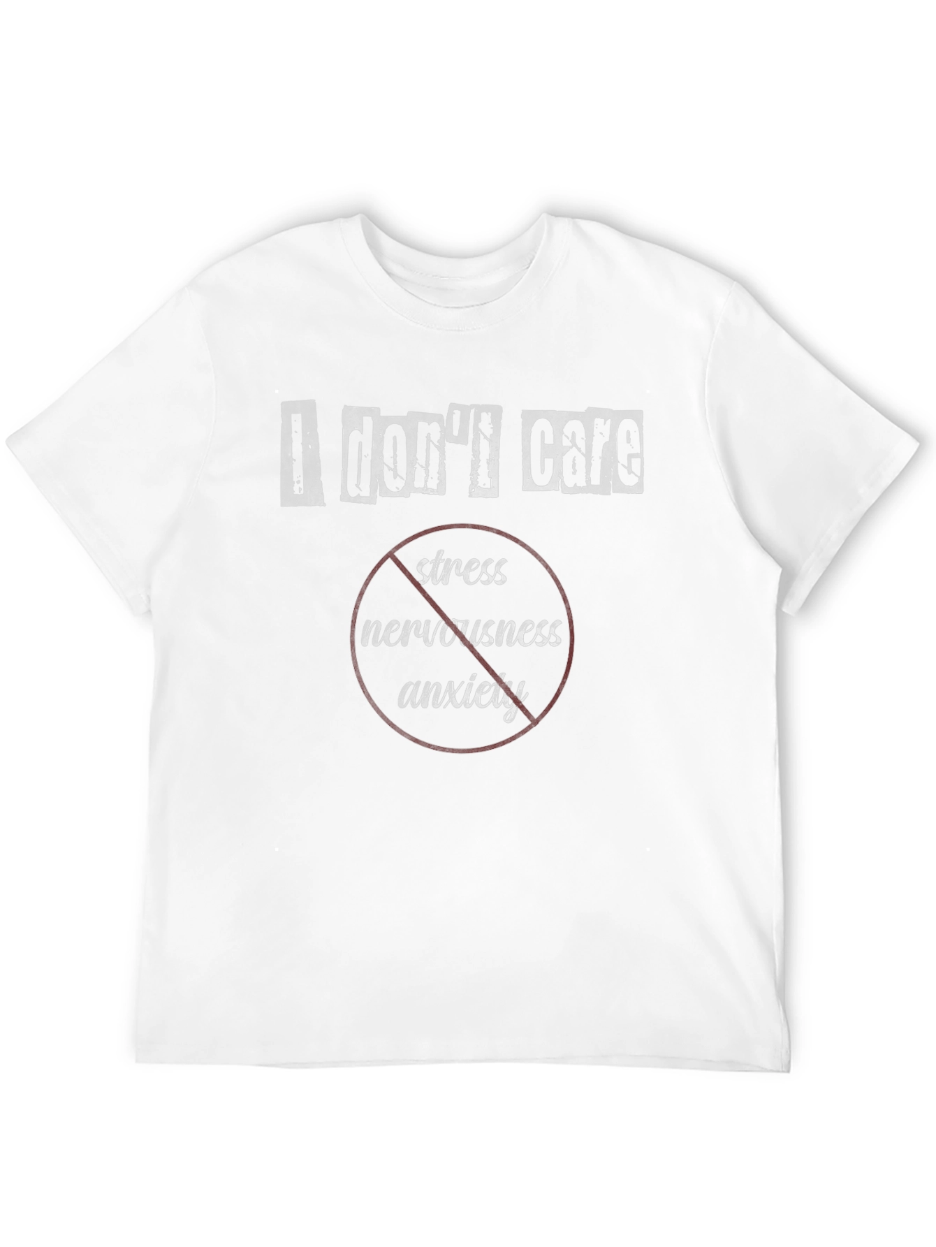 Black I Don't Care T-Shirt - No Stress, Anxiety Tee view 12