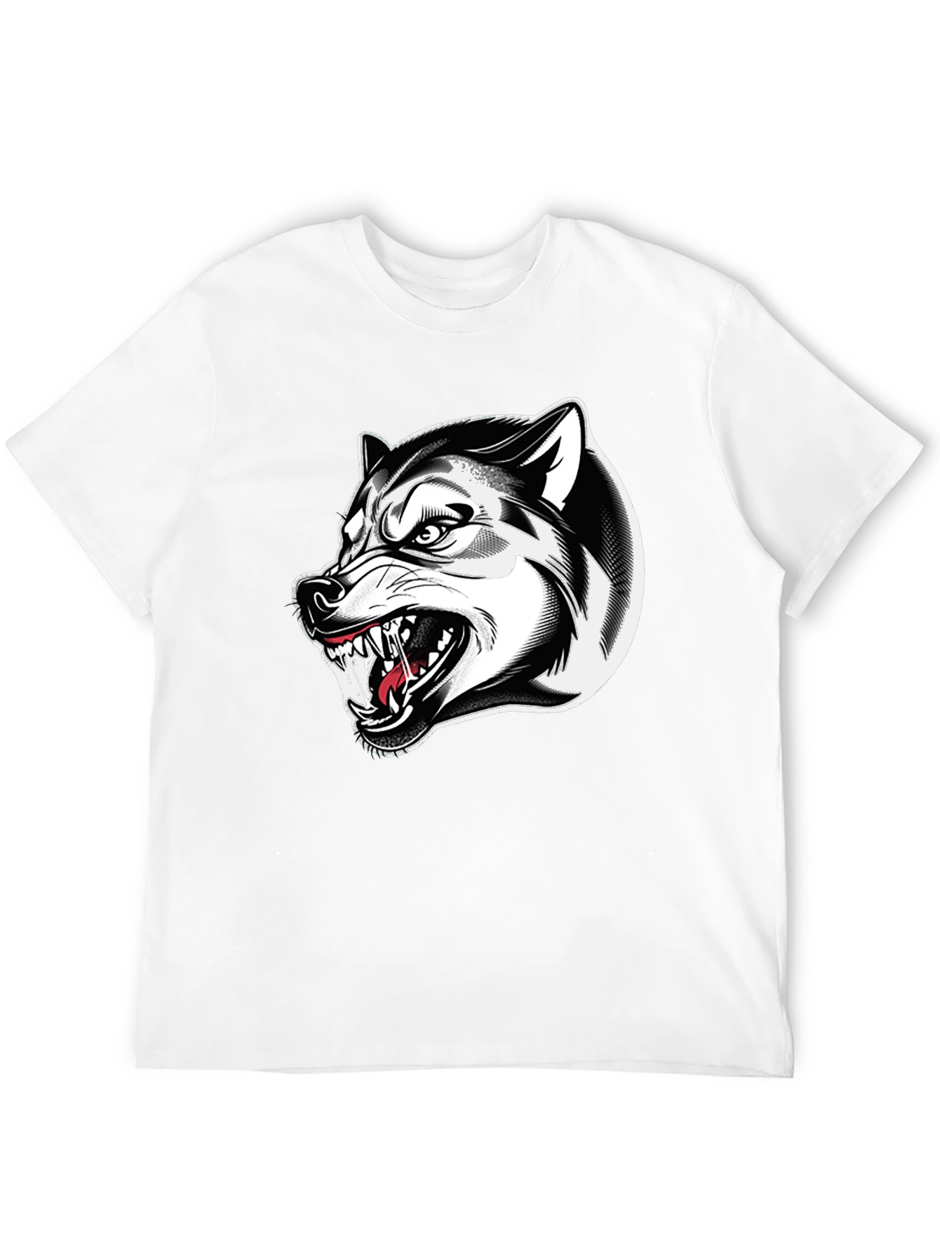 Black Men's Black Wolf Graphic Tee view 12
