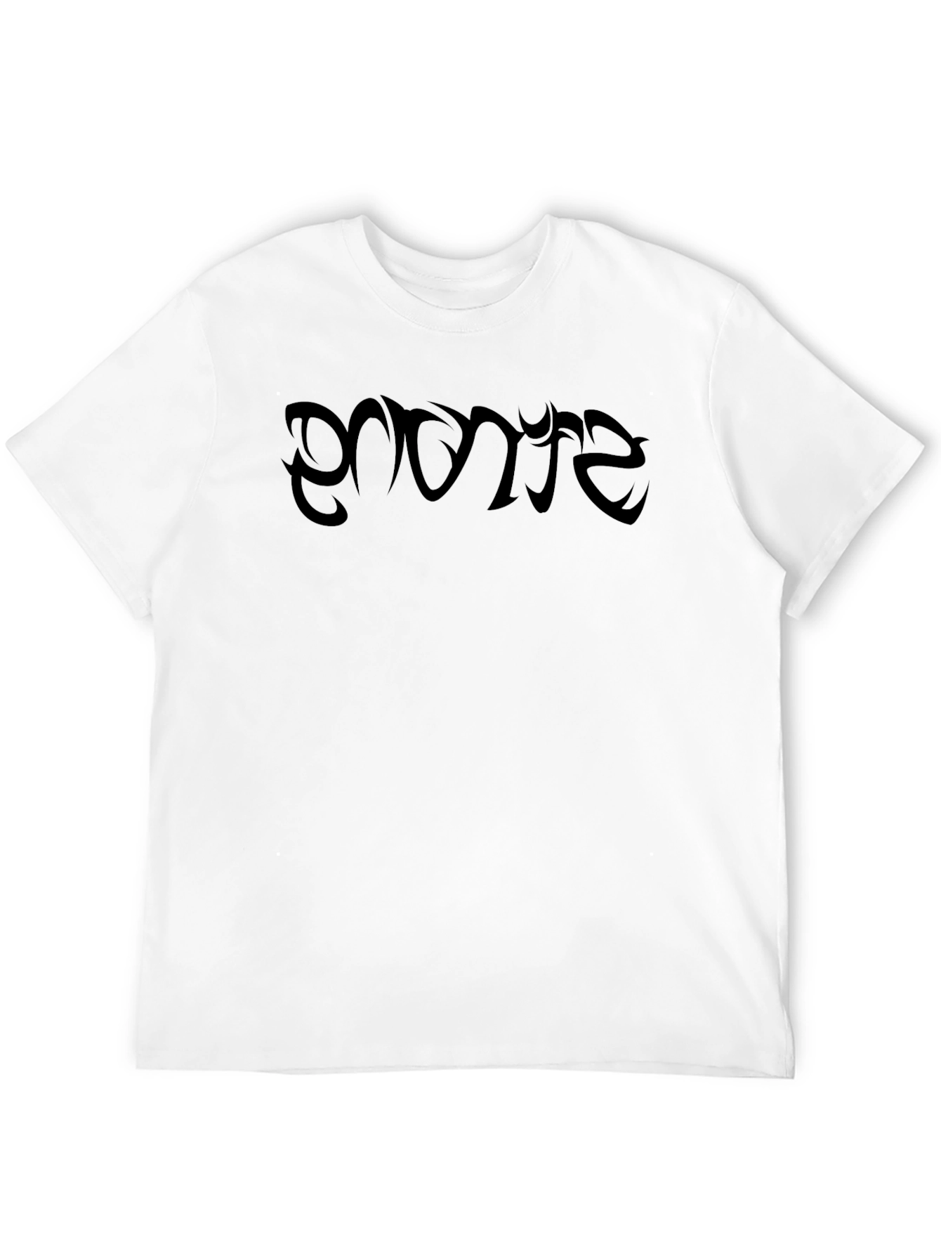 Black Black T-Shirt with Artistic Graphic Print view 12