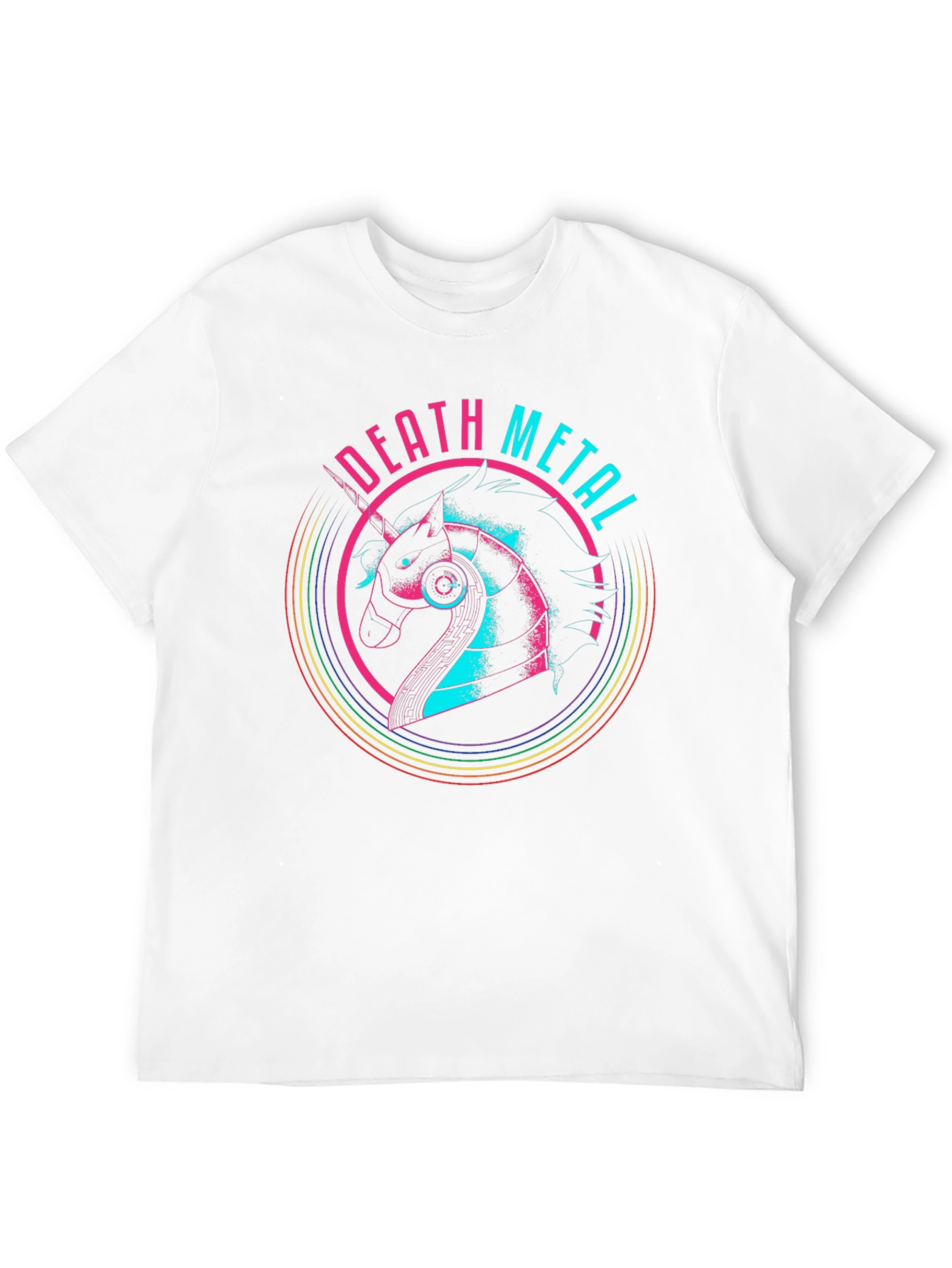 Black Death Metal Unicorn Graphic Tee - Black Cotton view 12