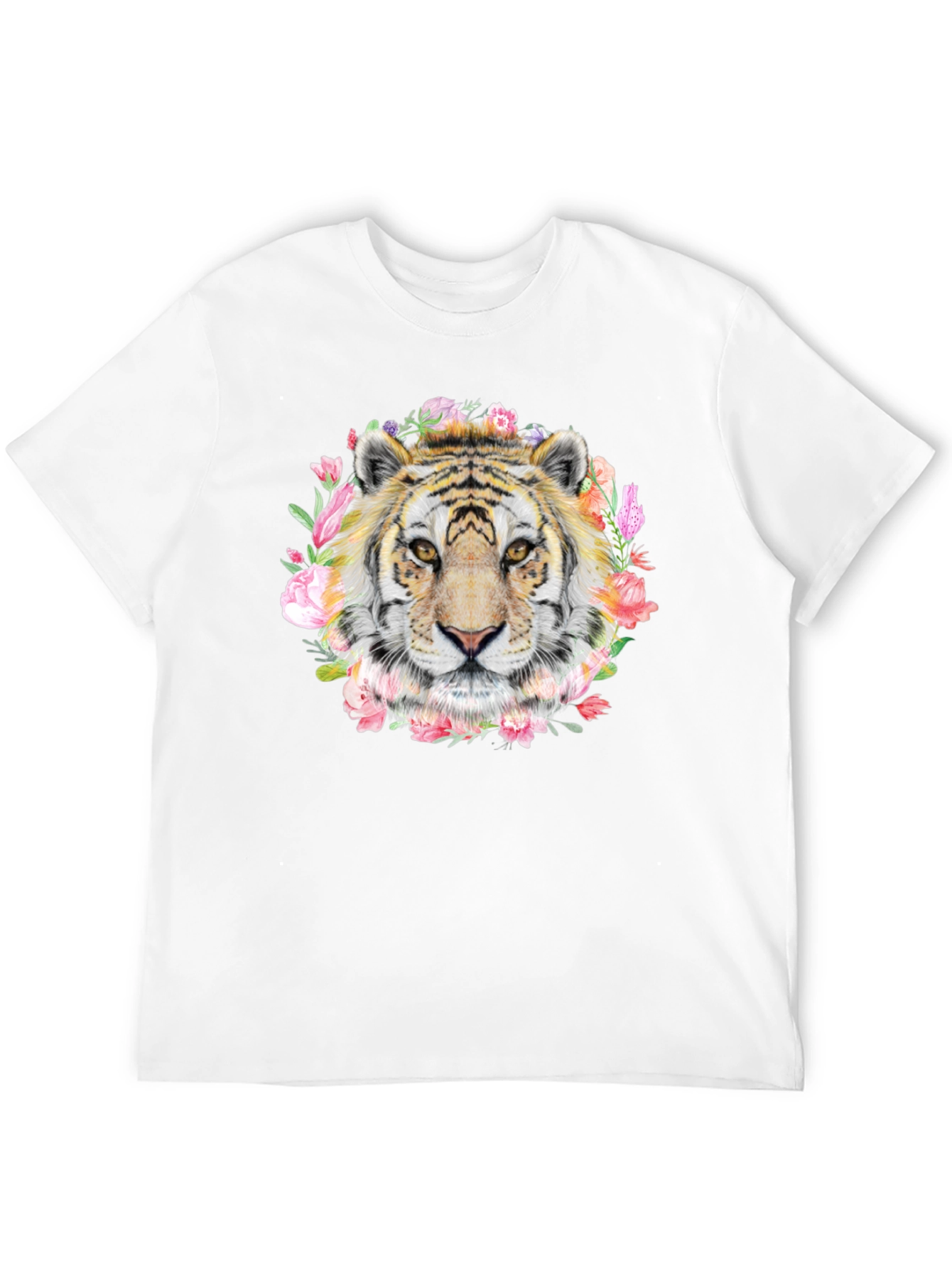 Black Tiger Floral Print T-Shirt - Stylish Graphic Tee view 12