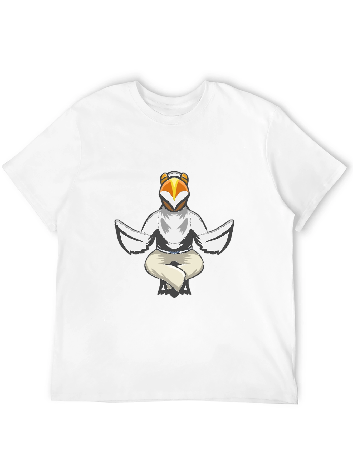 Black Cool Bird Meditating Graphic Tee - Black view 12