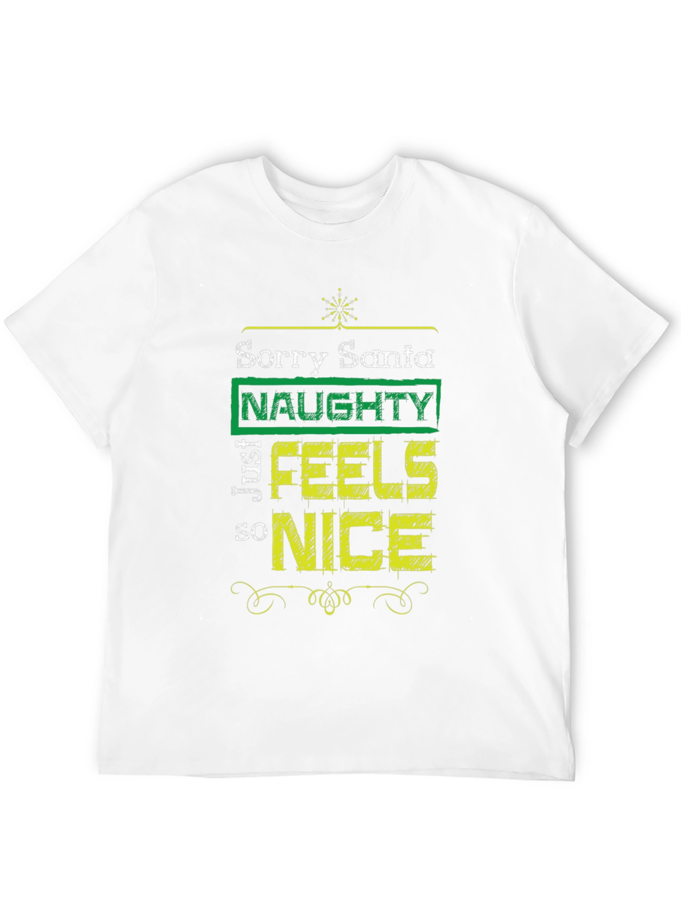 Black Naughty Feels Nice T-Shirt - Funny Christmas Tee view 12