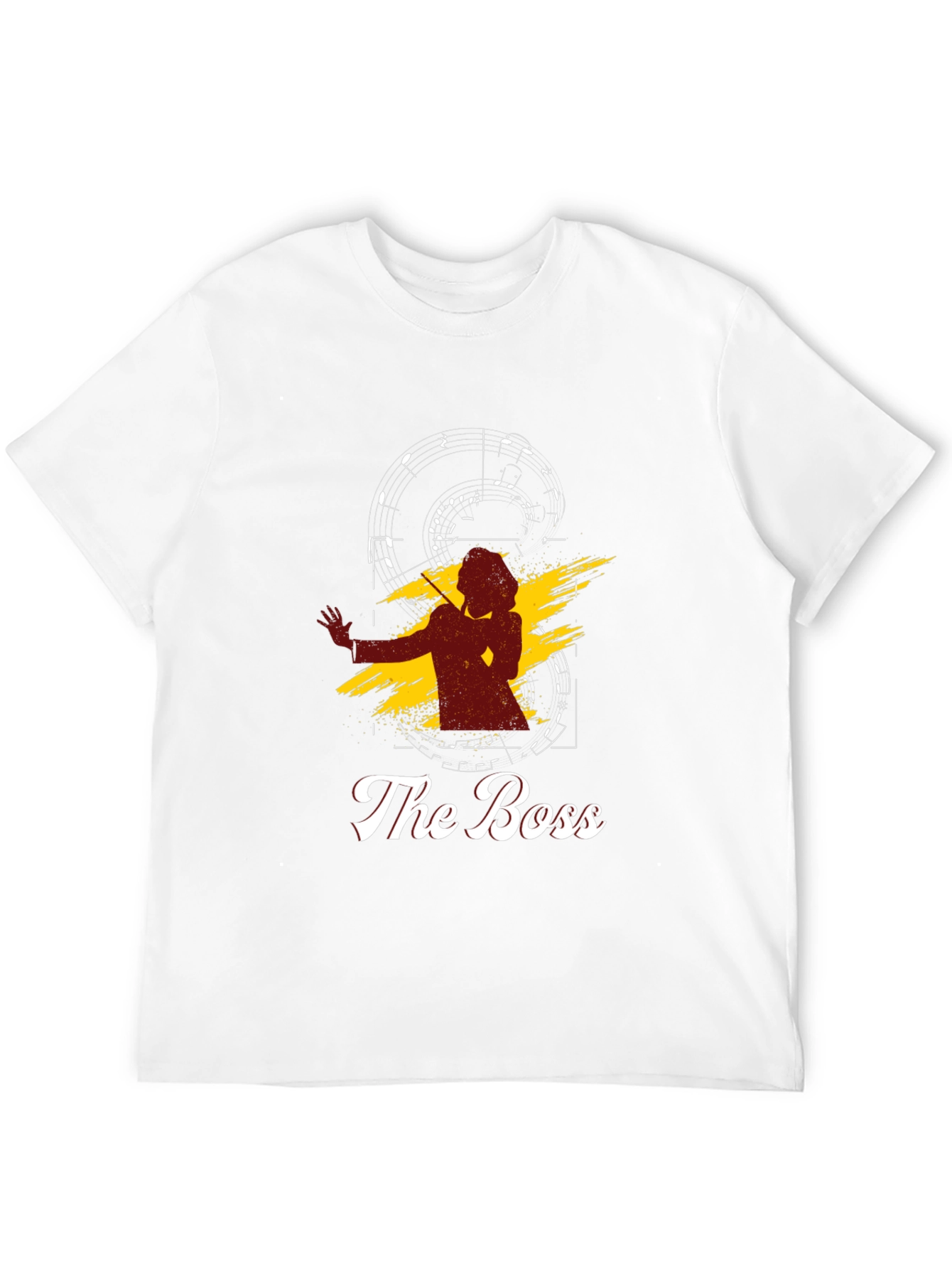 Black The Boss Graphic T-Shirt - Music Conductor Design view 12