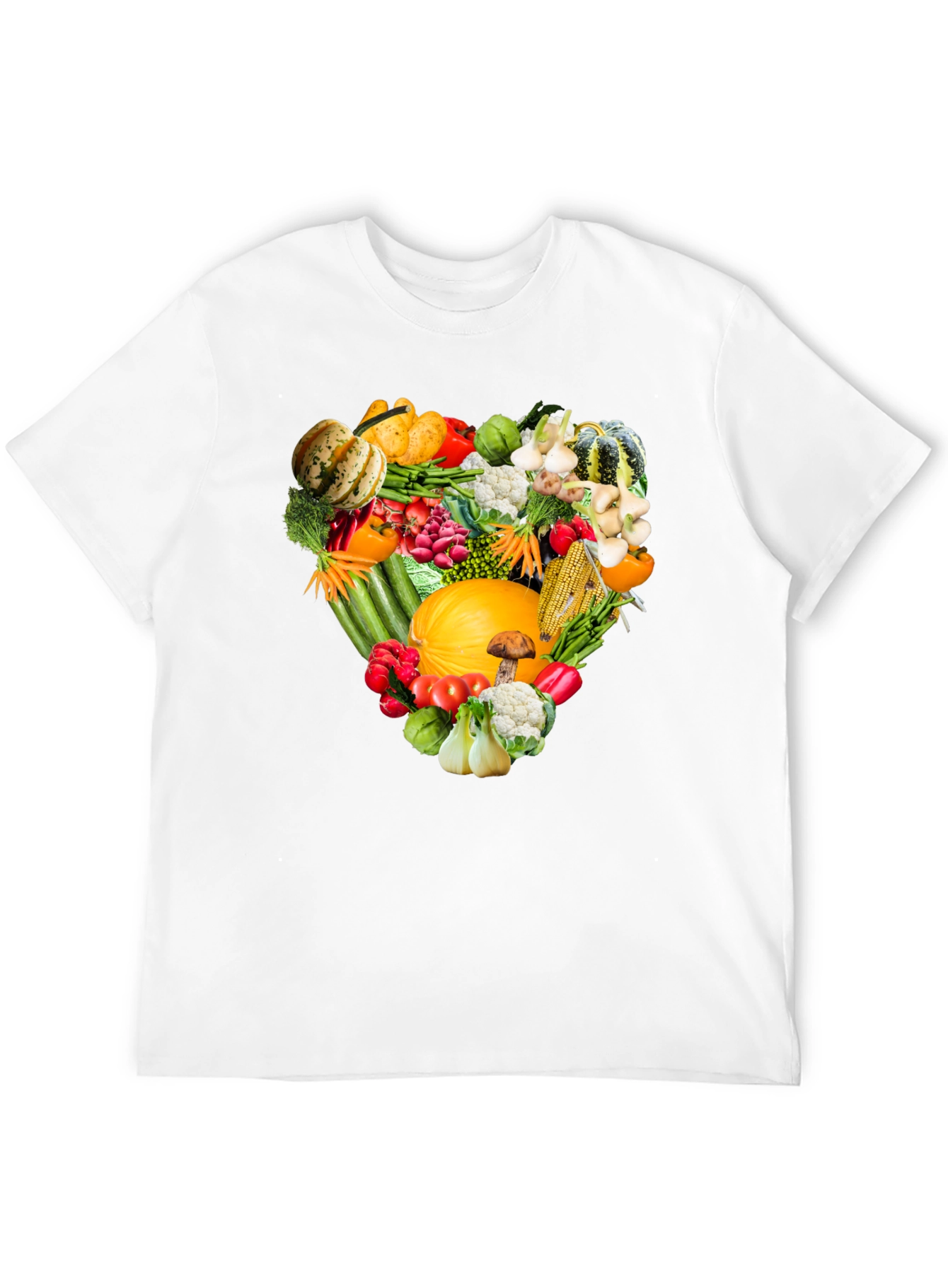 Black Vegetable Heart T-Shirt - Healthy Food Tee view 12