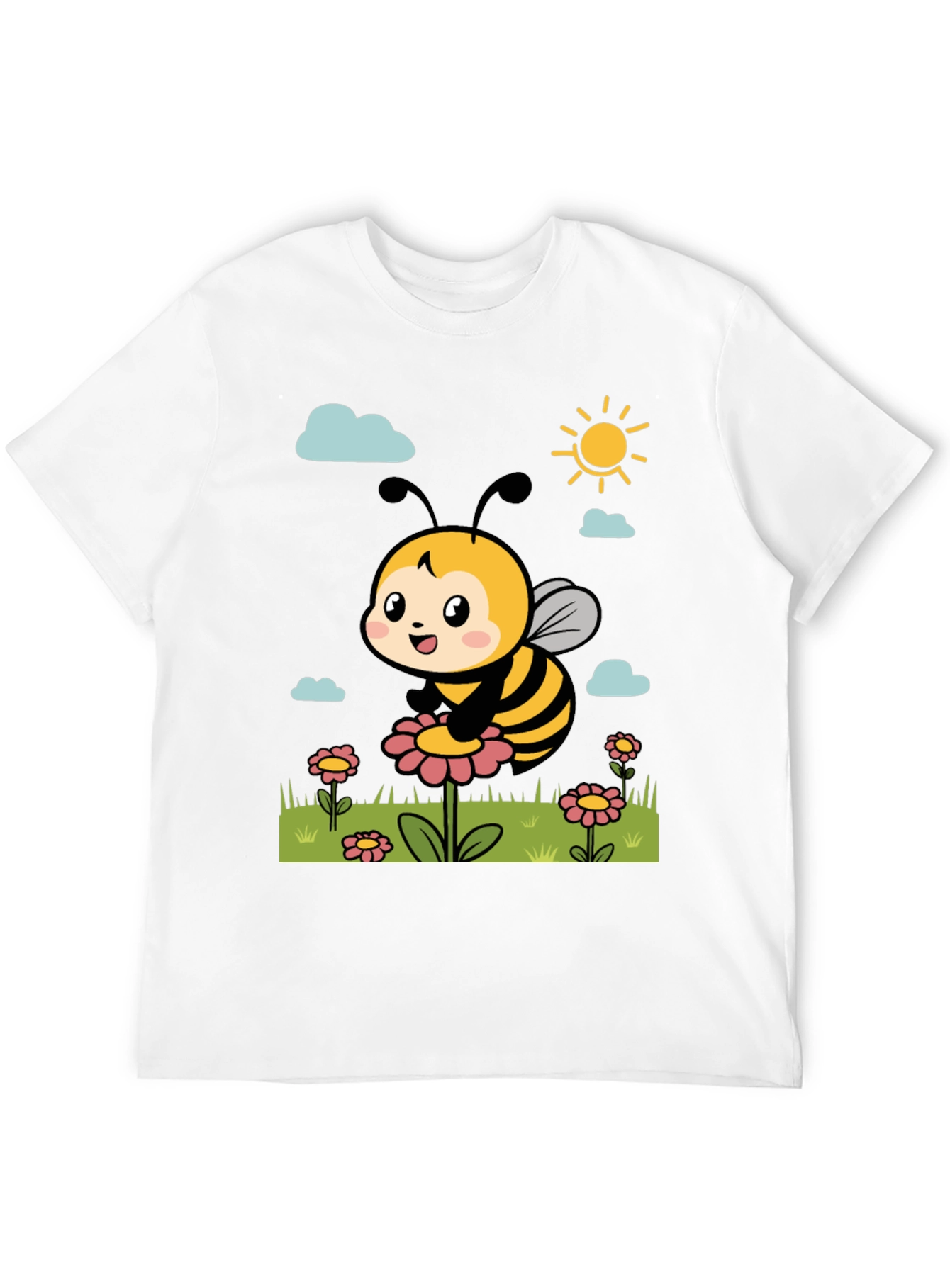 Black Cute Bee Graphic Tee - Black T-Shirt view 12