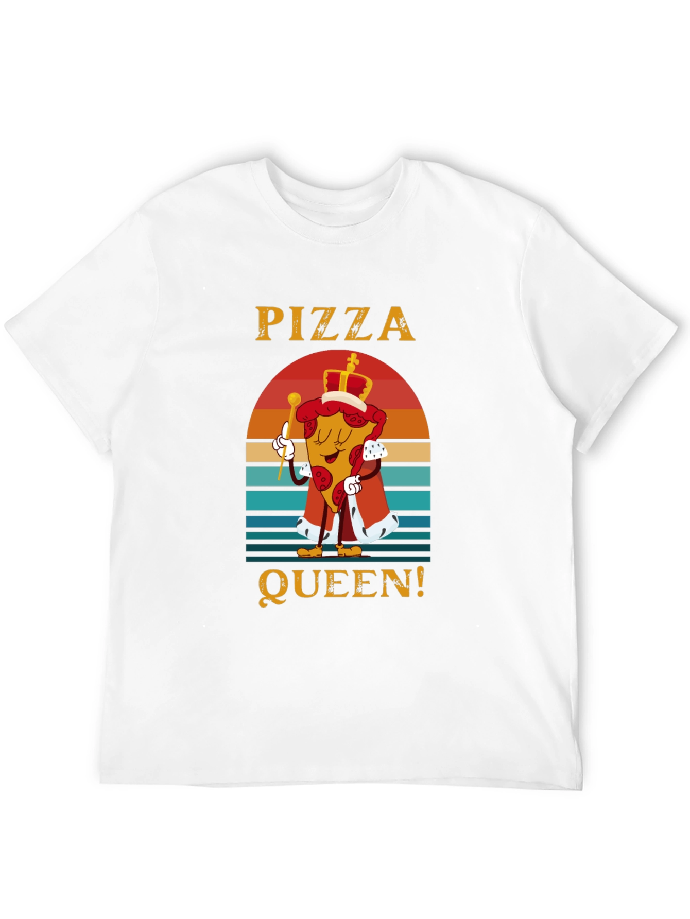 Black Pizza Queen Graphic T-Shirt - Funny Food Tee view 12