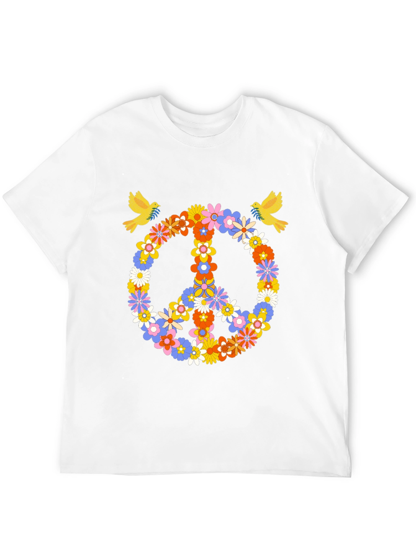 Black Floral Peace Sign Graphic Tee view 12