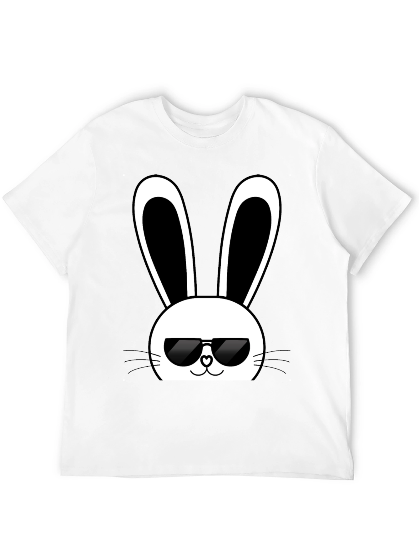 Black Cool Bunny Graphic Tee - Black Cotton T-Shirt view 12