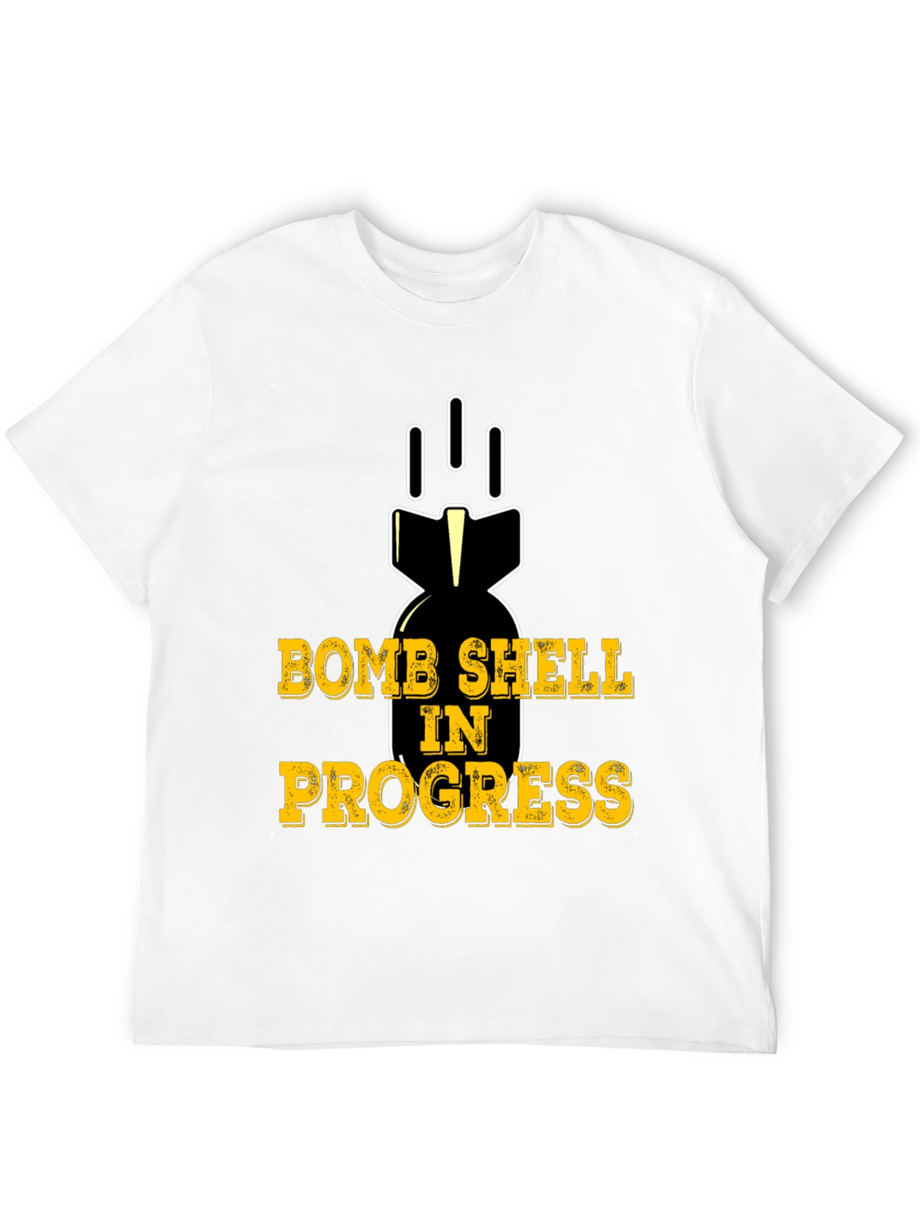 Black Bomb Shell In Progress Black T-Shirt Funny Humor Tee view 12