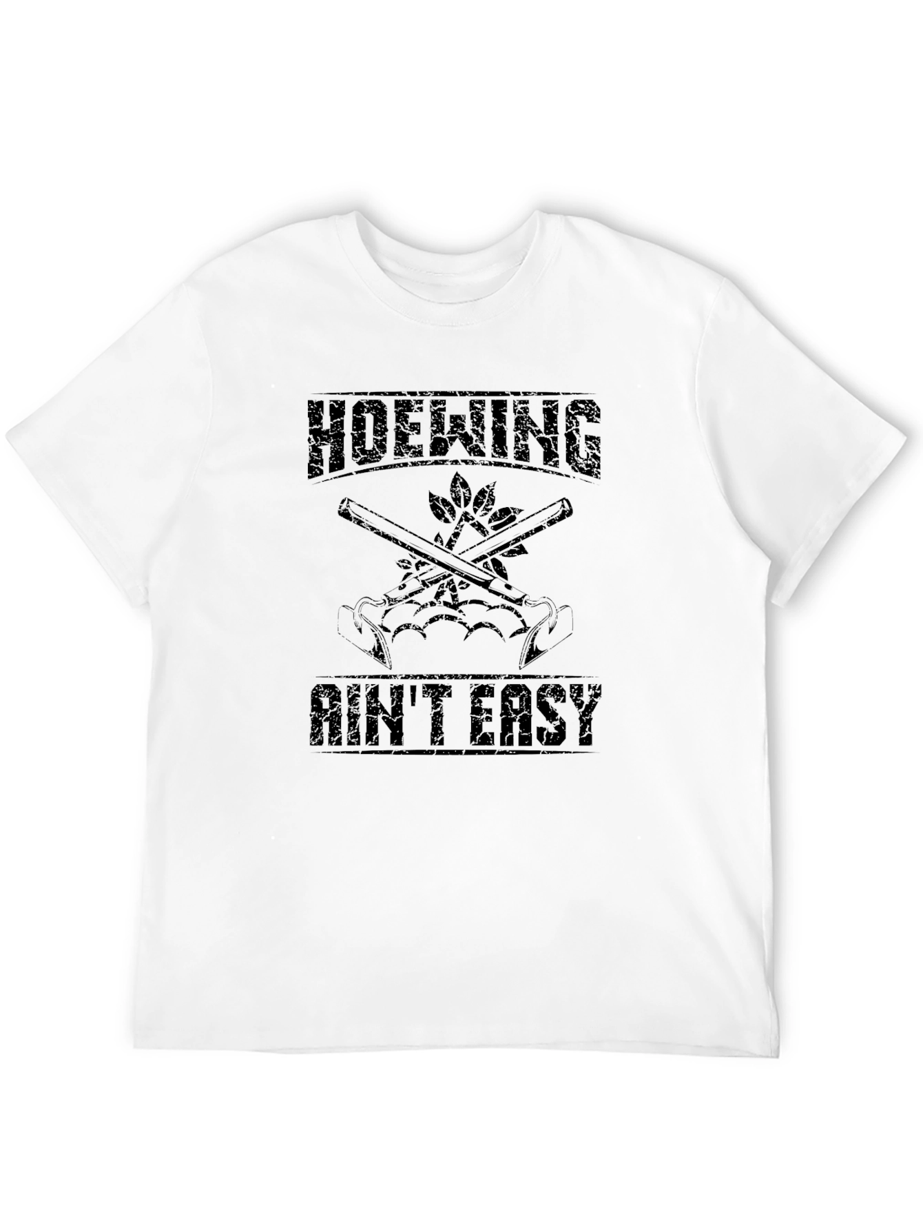 Black Hoewing Ain't Easy Black Graphic Tee view 12