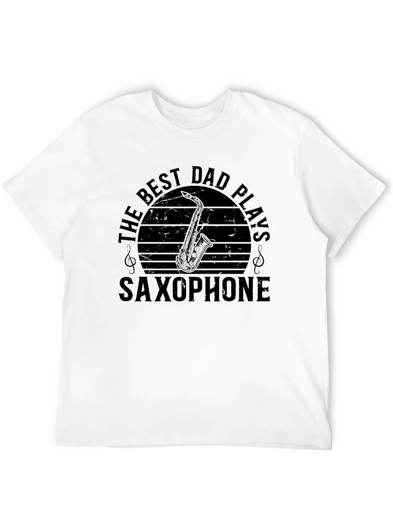 Black Best Dad Plays Saxophone Graphic T-Shirt view 12