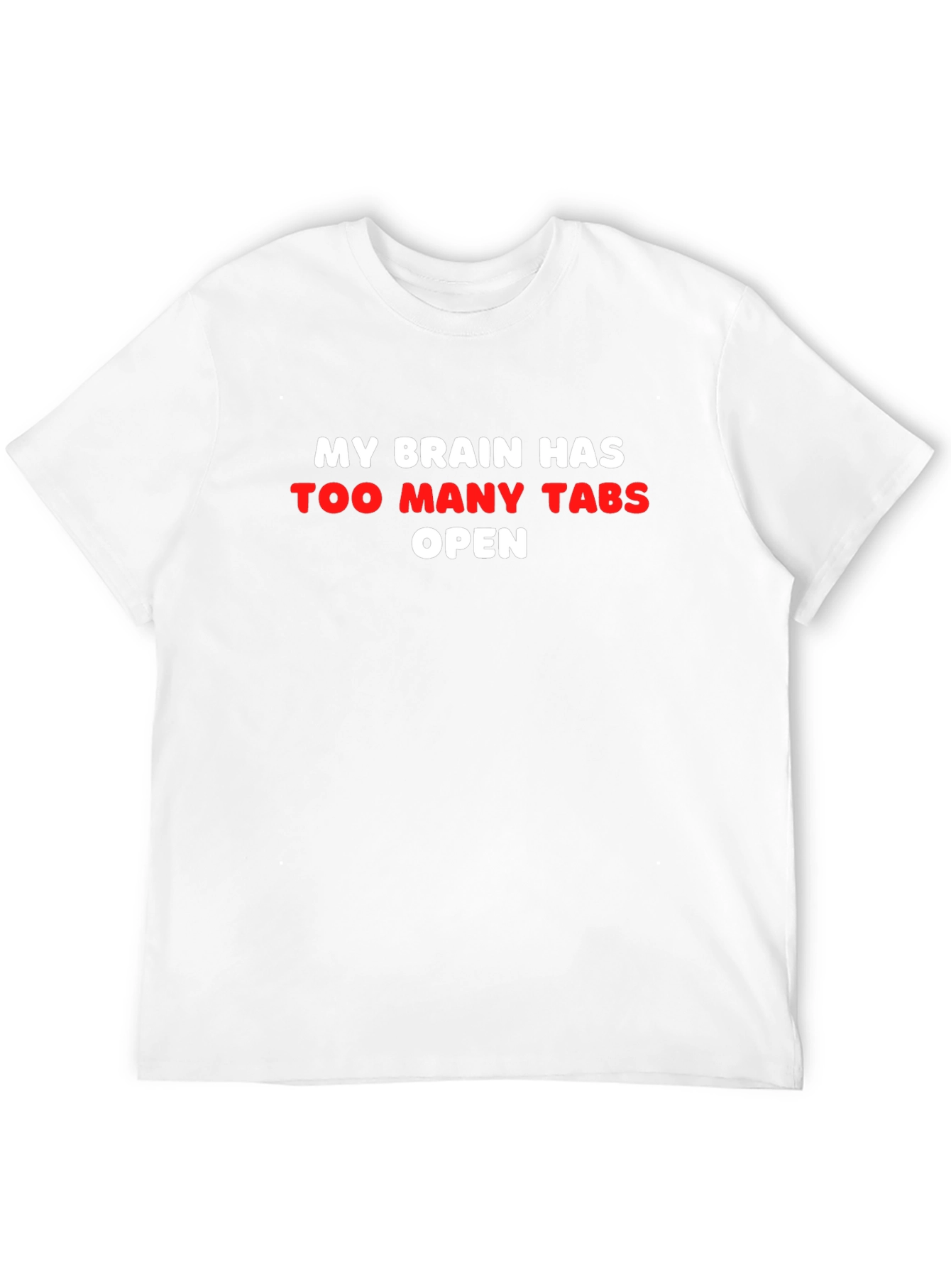 Black Funny Brain Tabs T-Shirt - Too Many Tabs Open Tee view 12