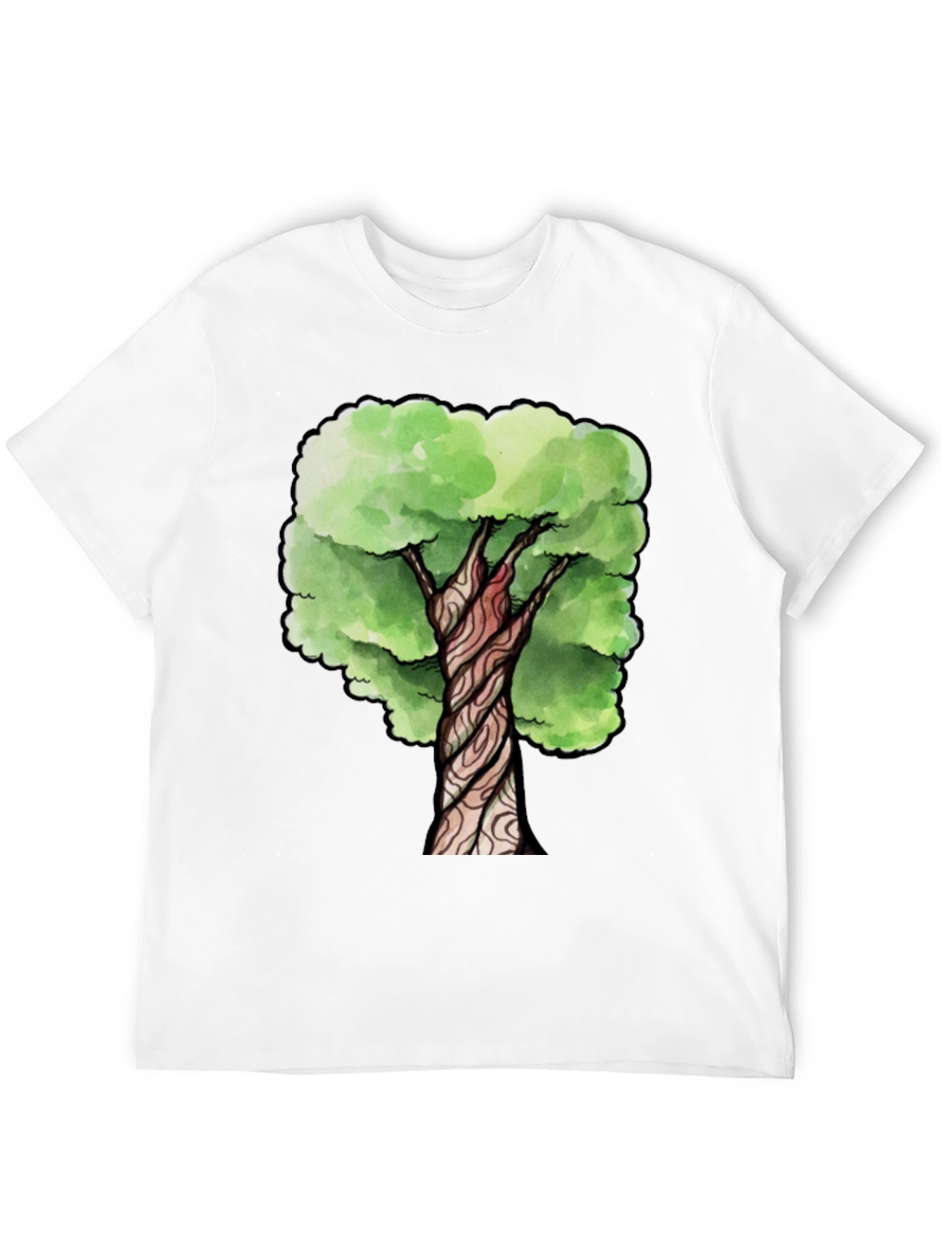 Black Watercolor Tree Graphic Print Black T-Shirt view 12