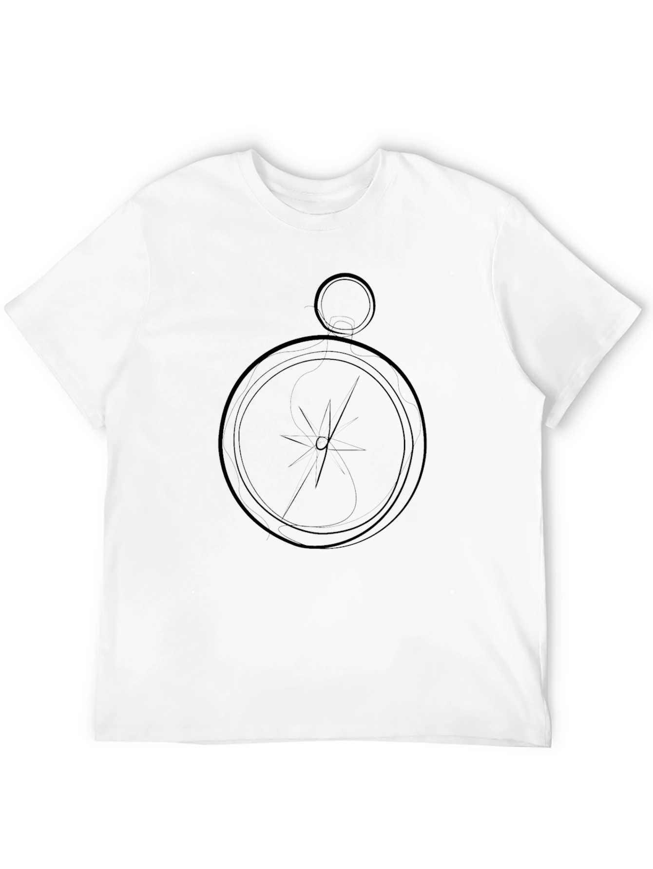 Black Abstract Compass Black Graphic Tee view 12