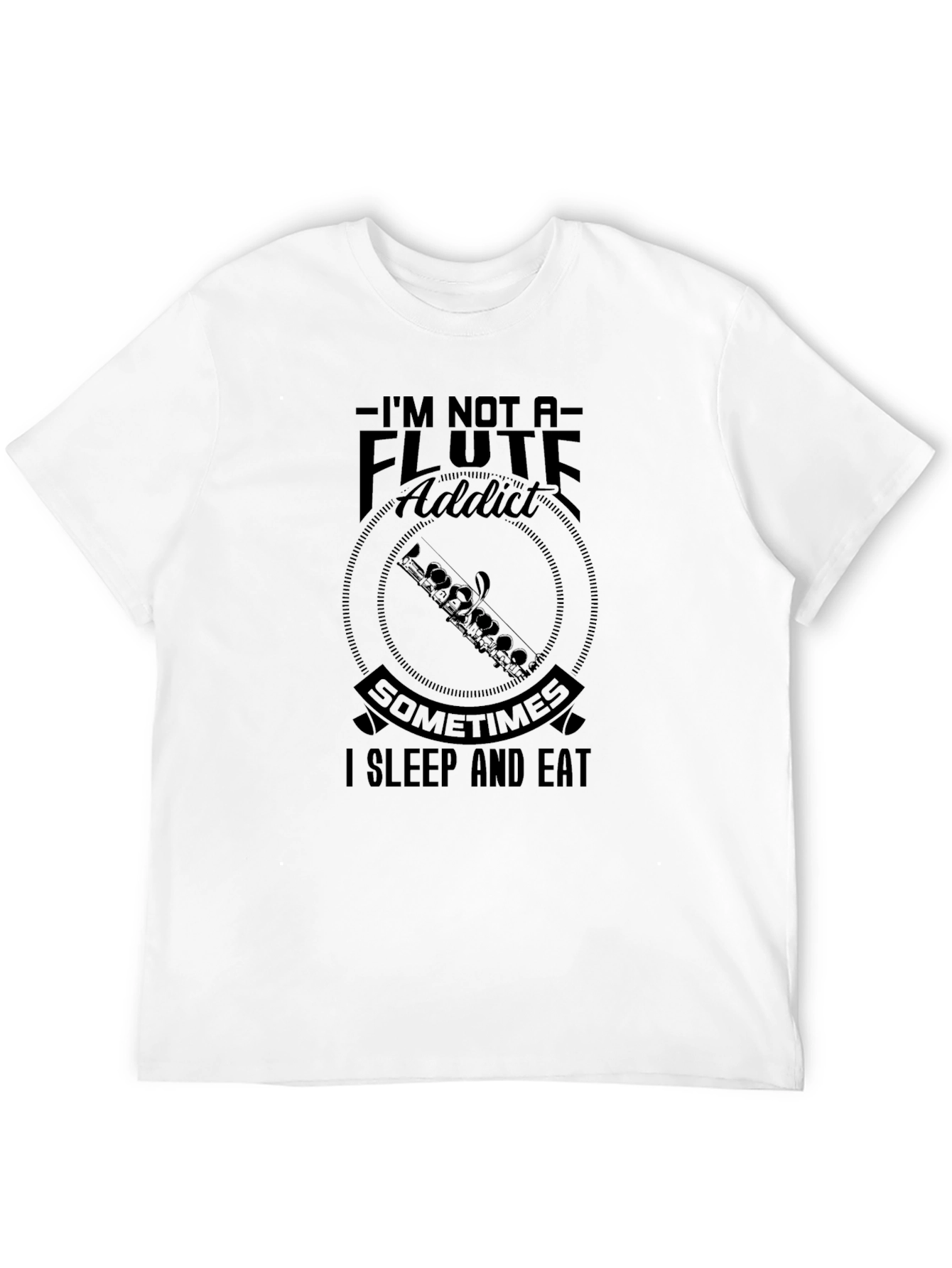 Black Flute Addict Funny Graphic T-Shirt view 12