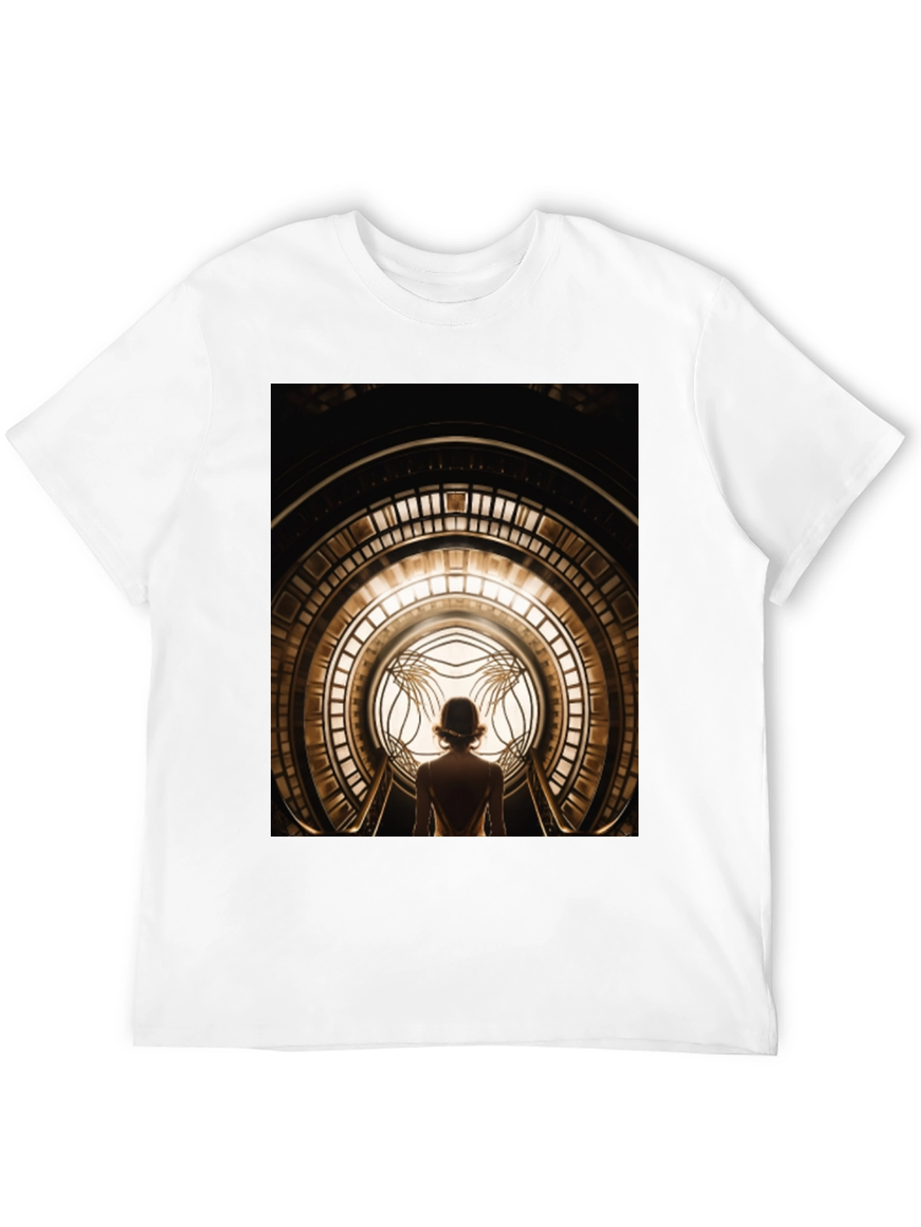 Black Art Deco Portal Graphic Tee - Unique Design view 12