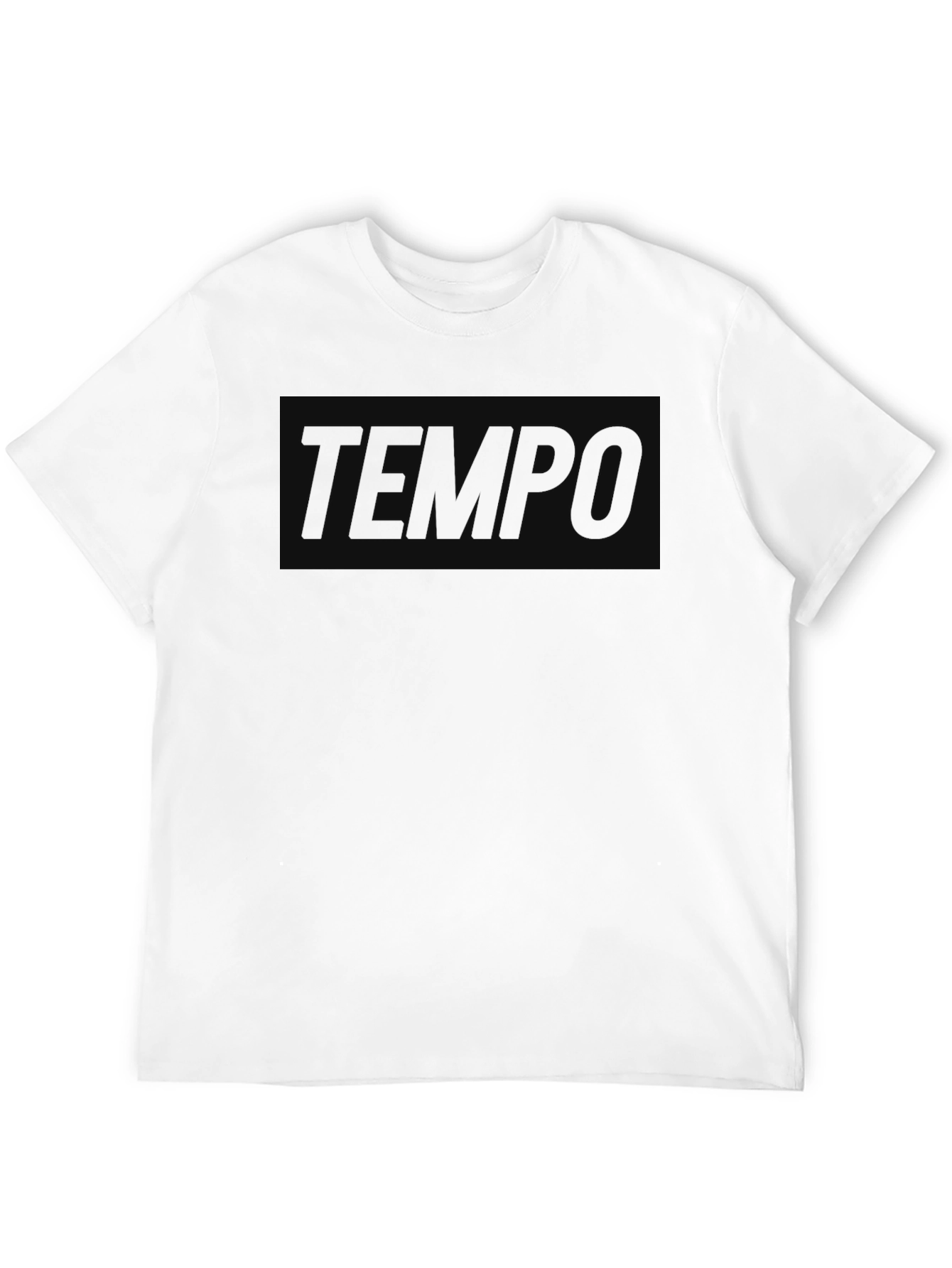 Black Men's Solid Black "Tempo" Graphic Tee - Casual Style view 12
