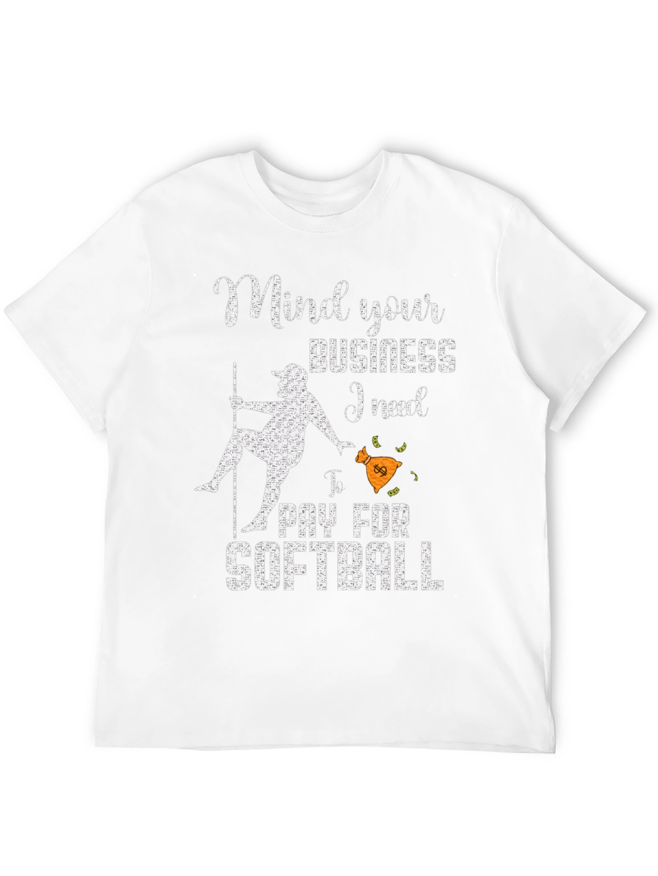 Black Mind Your Business Softball T-Shirt view 12