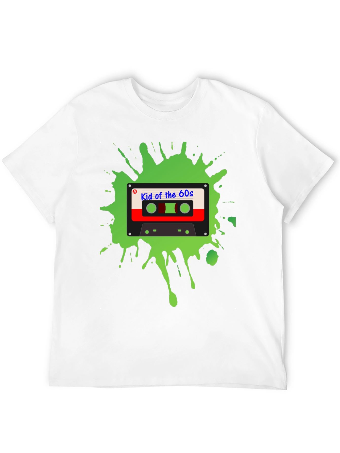 Black Retro "Kid of the 60s" Cassette Tape Graphic T-Shirt view 12
