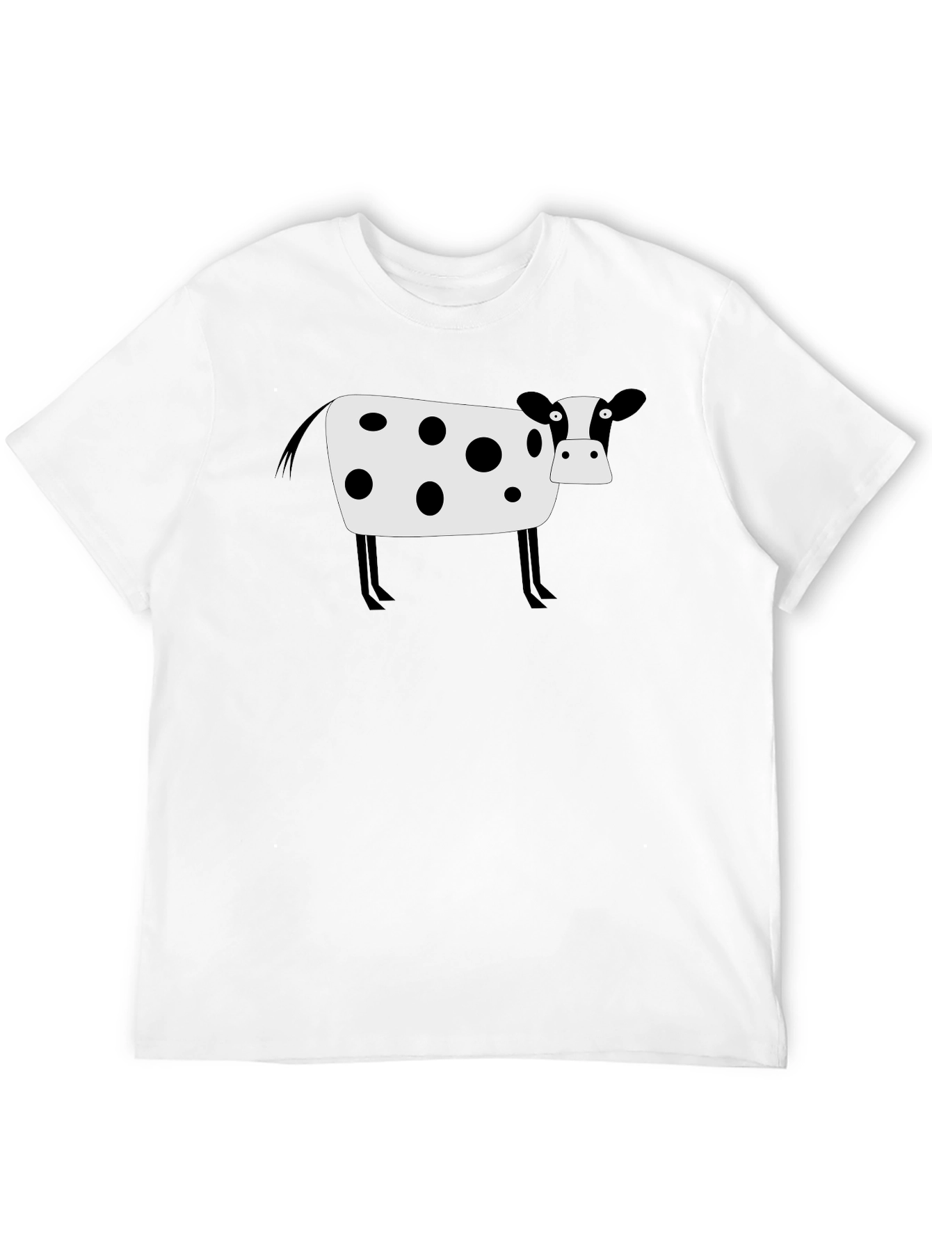 Black Cow Graphic Tee - Black Cotton Blend Casual T-Shirt view 12
