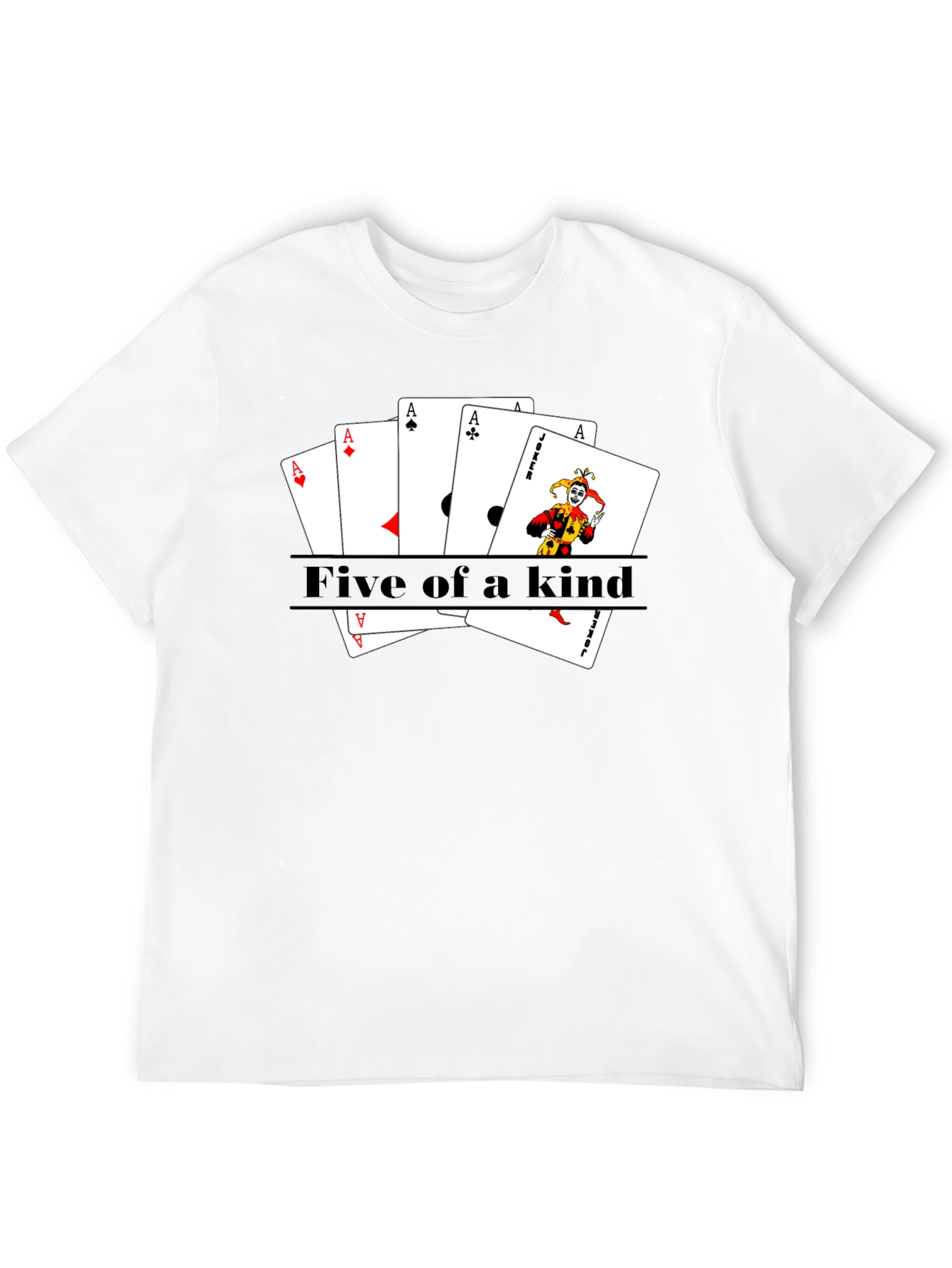 Black Five of a Kind Poker T-Shirt view 12