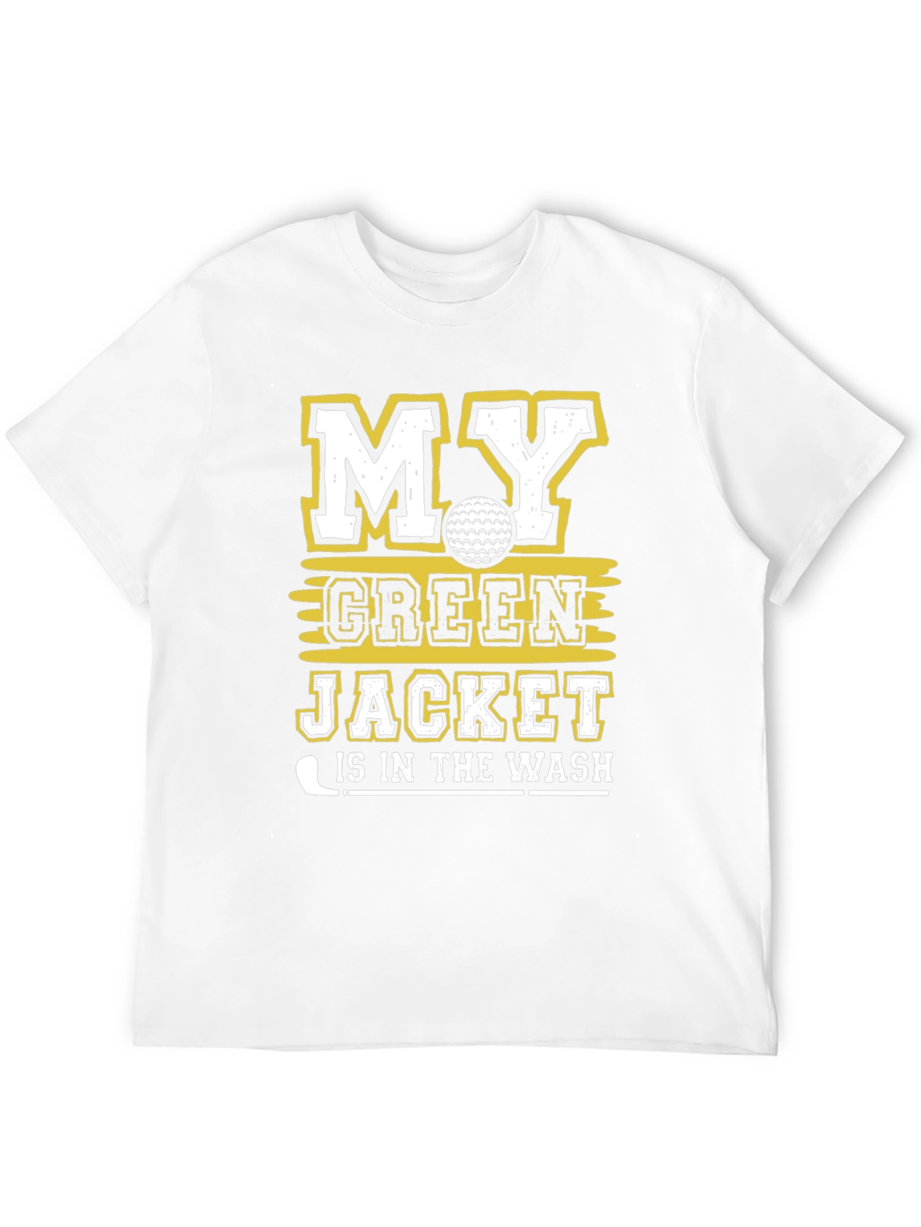 Black Funny Golf T-Shirt - Green Jacket in the Wash view 12