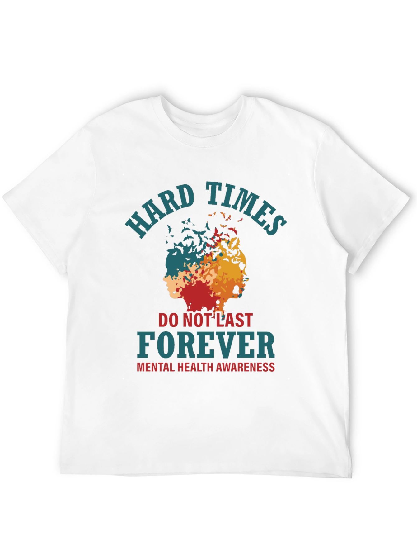 Black Hard Times Mental Health Awareness Graphic Tee view 12