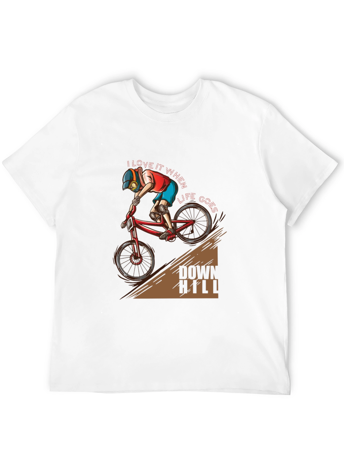 Black Downhill Biker T-Shirt - I Love it When Life Goes Downhill view 12