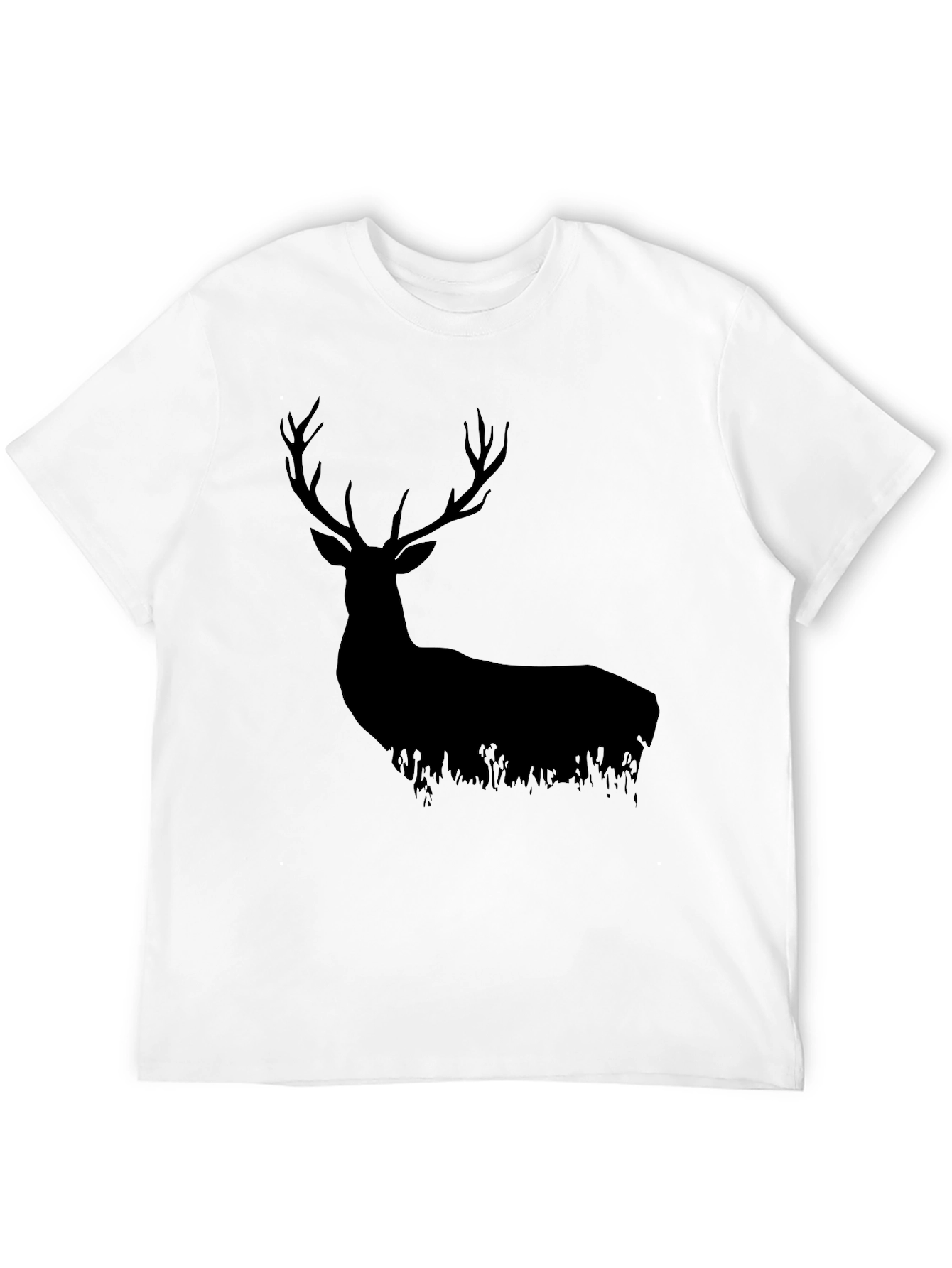 Black Black Deer Silhouette Graphic Tee - Nature Lover's Shirt view 12