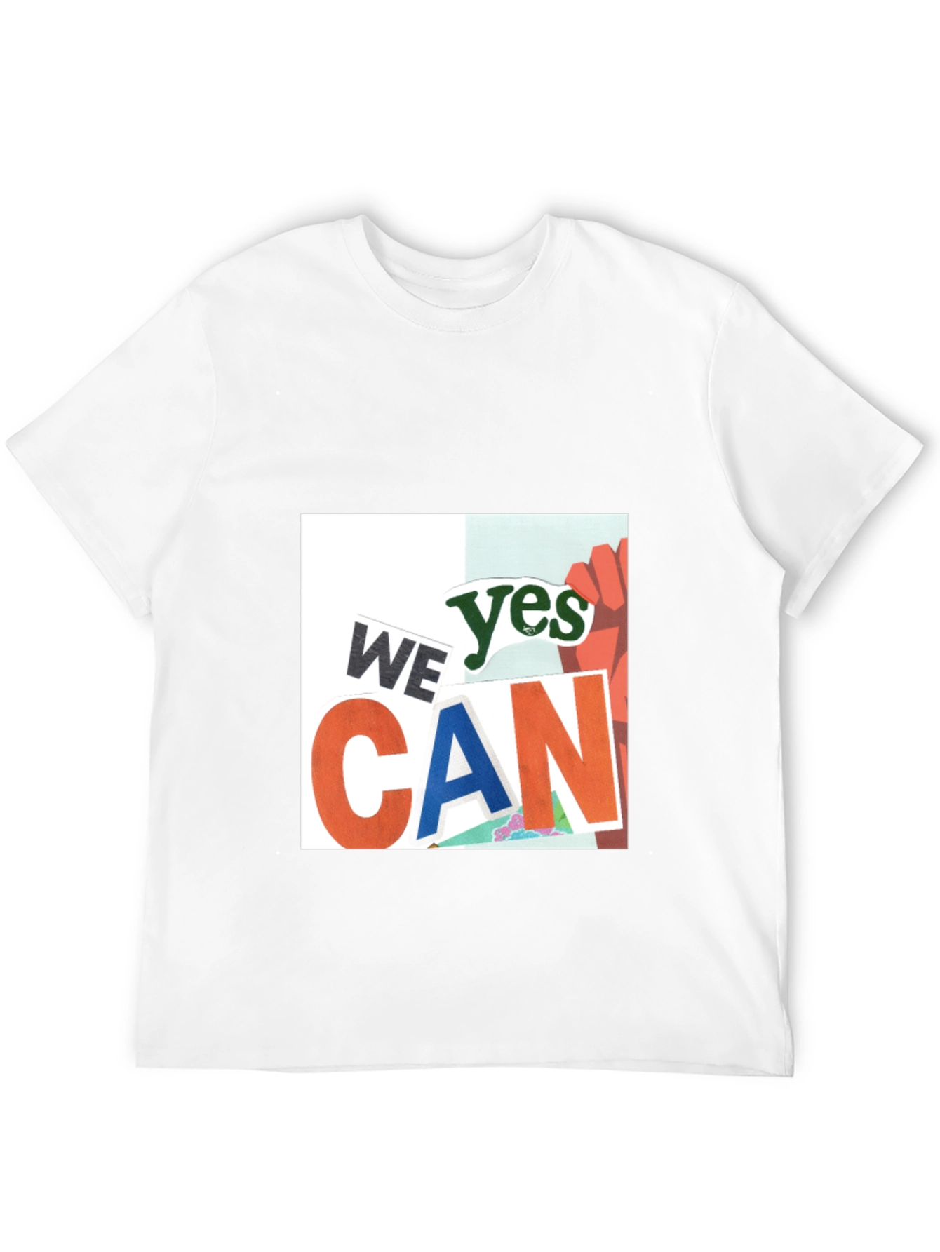 Black We Yes Can Graphic Print Black T-Shirt view 12
