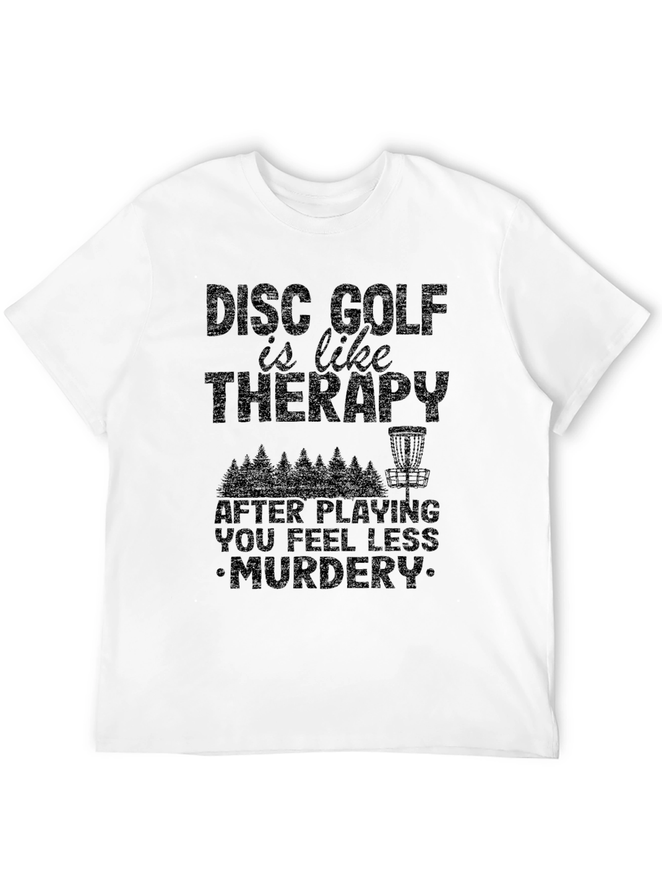 Black Disc Golf Therapy Graphic Tee view 12
