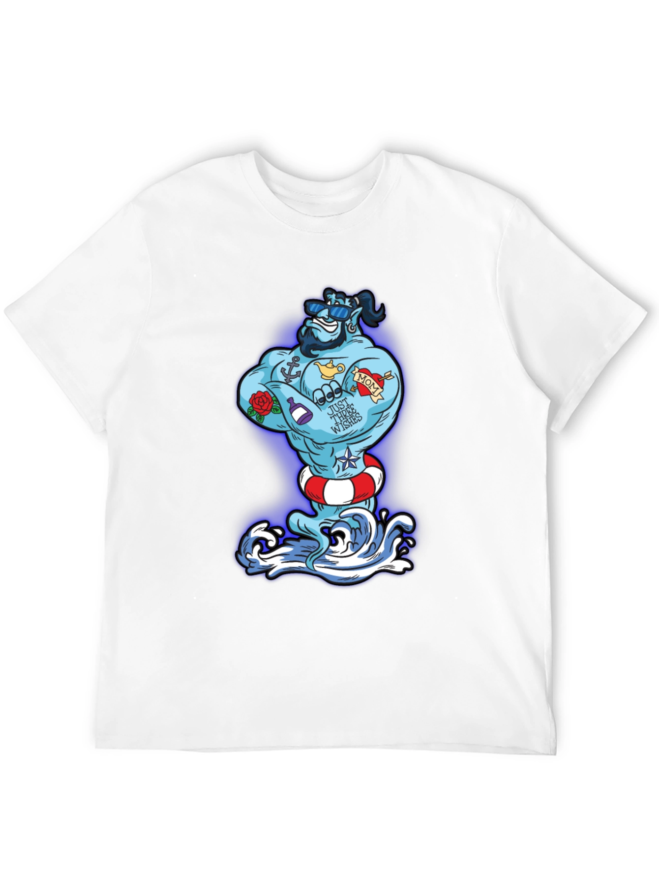 Black Cartoon Genie Tattoo T-Shirt view 12