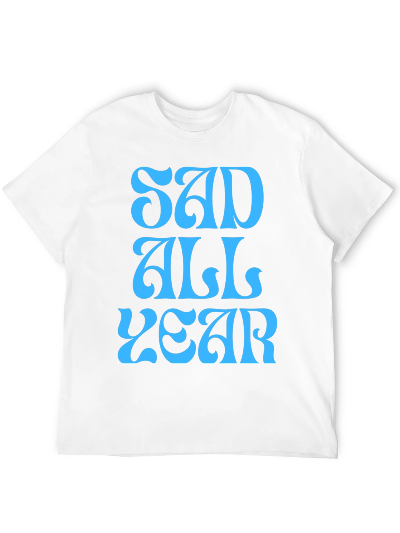 Sad All Year Graphic T-Shirt - Black - 12