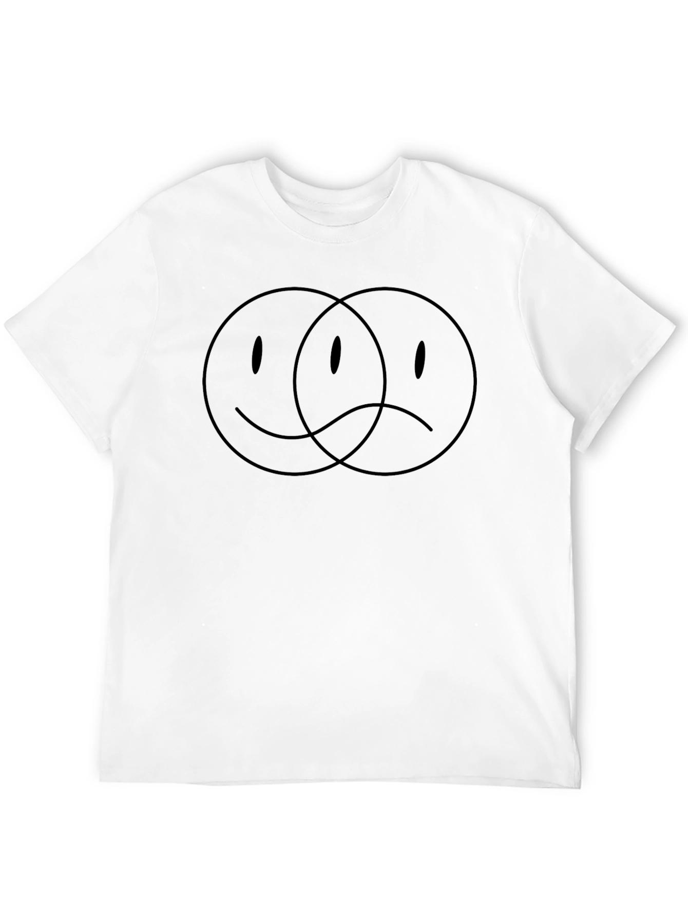 Black Smiley Sad Face Graphic Tee - Black T-Shirt view 12