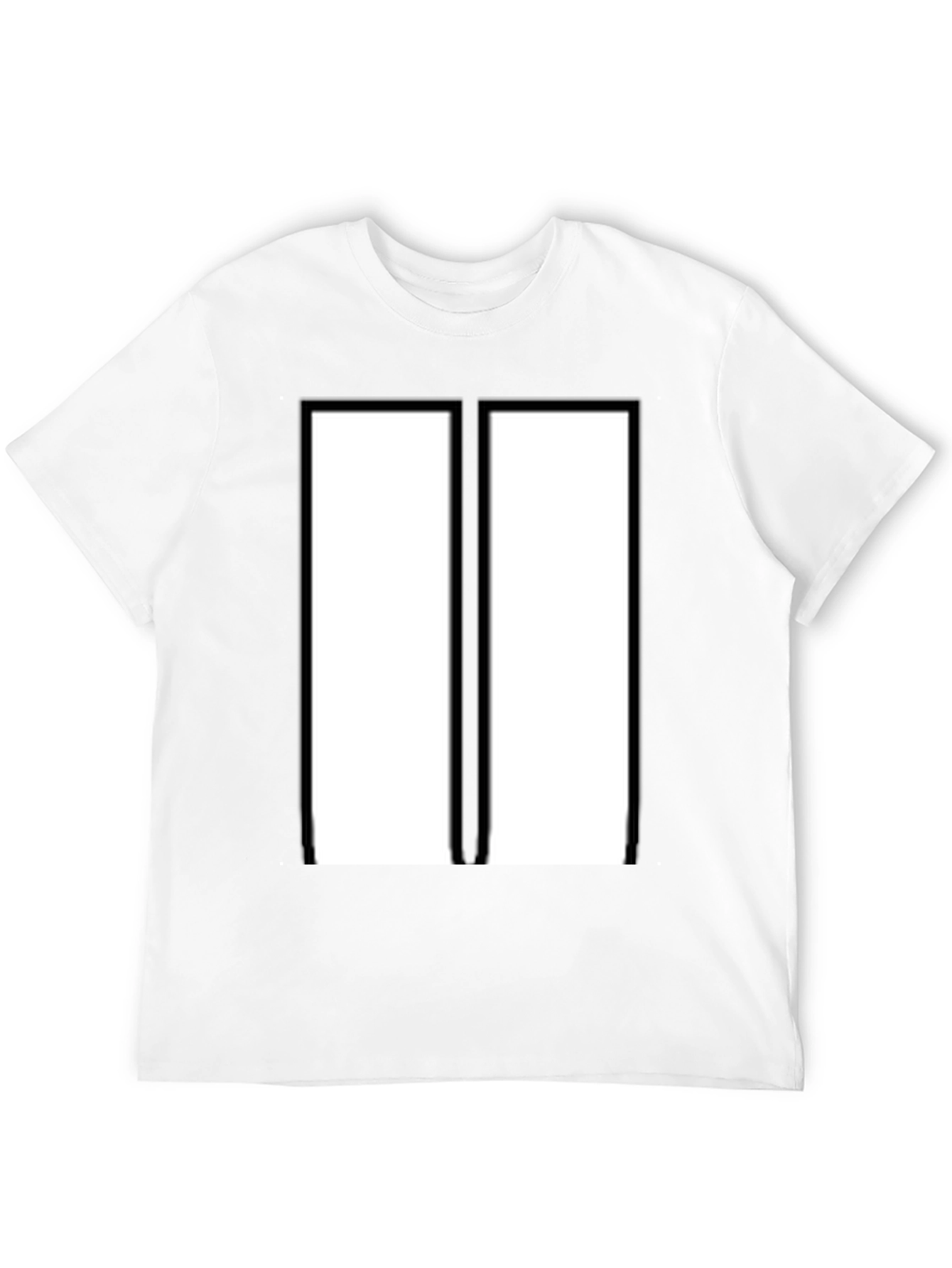Black Modern Black & White Rectangular Design T-Shirt view 12