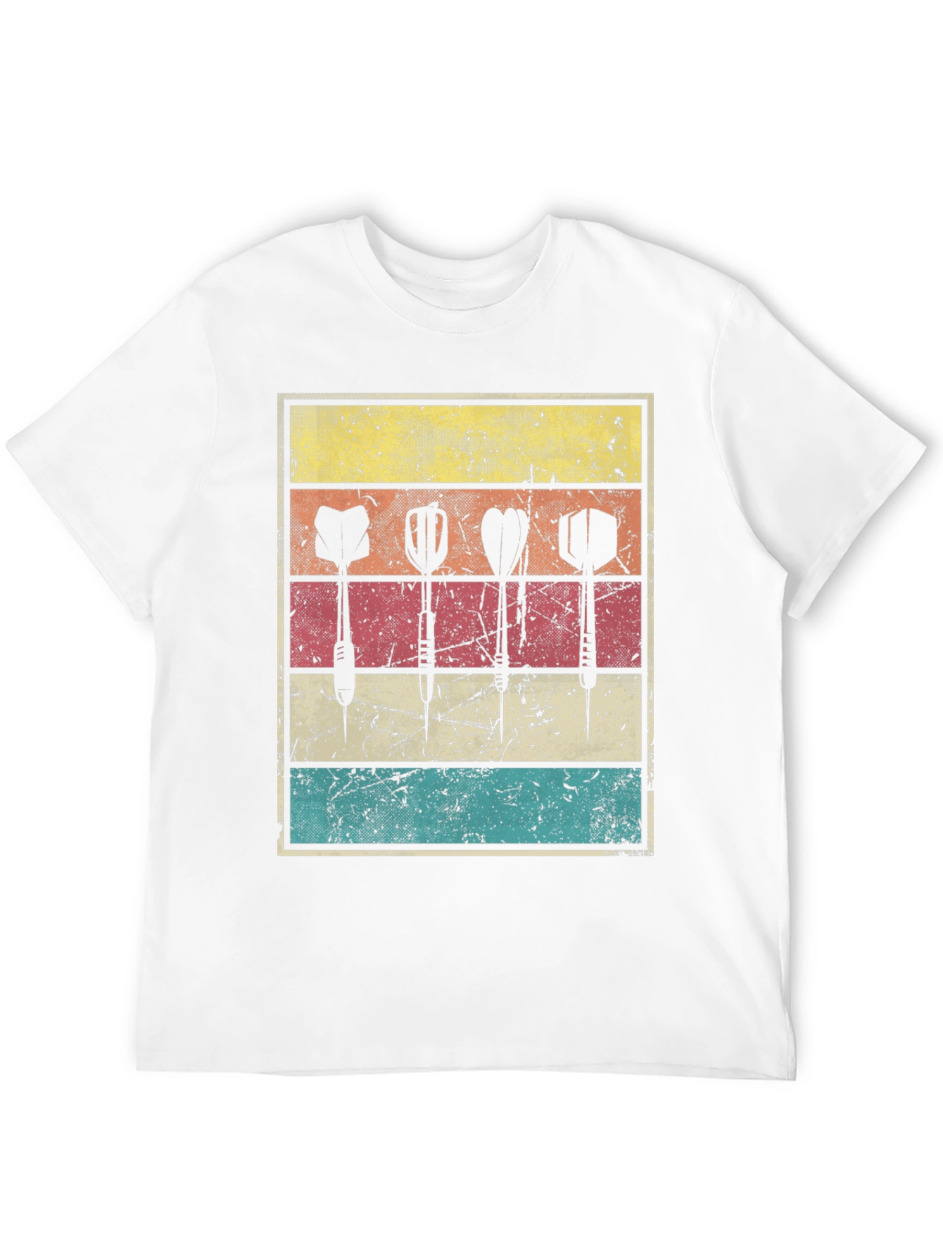 Black Retro Darts T-Shirt - Vintage Dartboard Design view 12