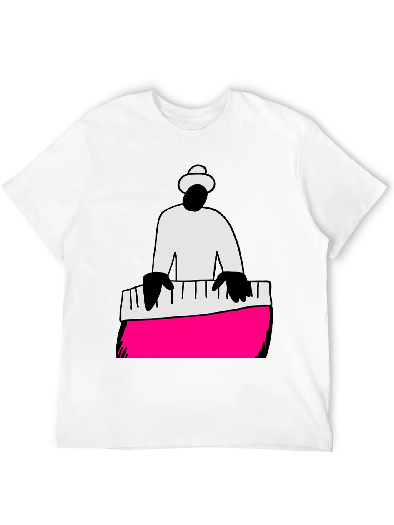 Black Piano Man Graphic Tee - Cool Musician T-Shirt view 12
