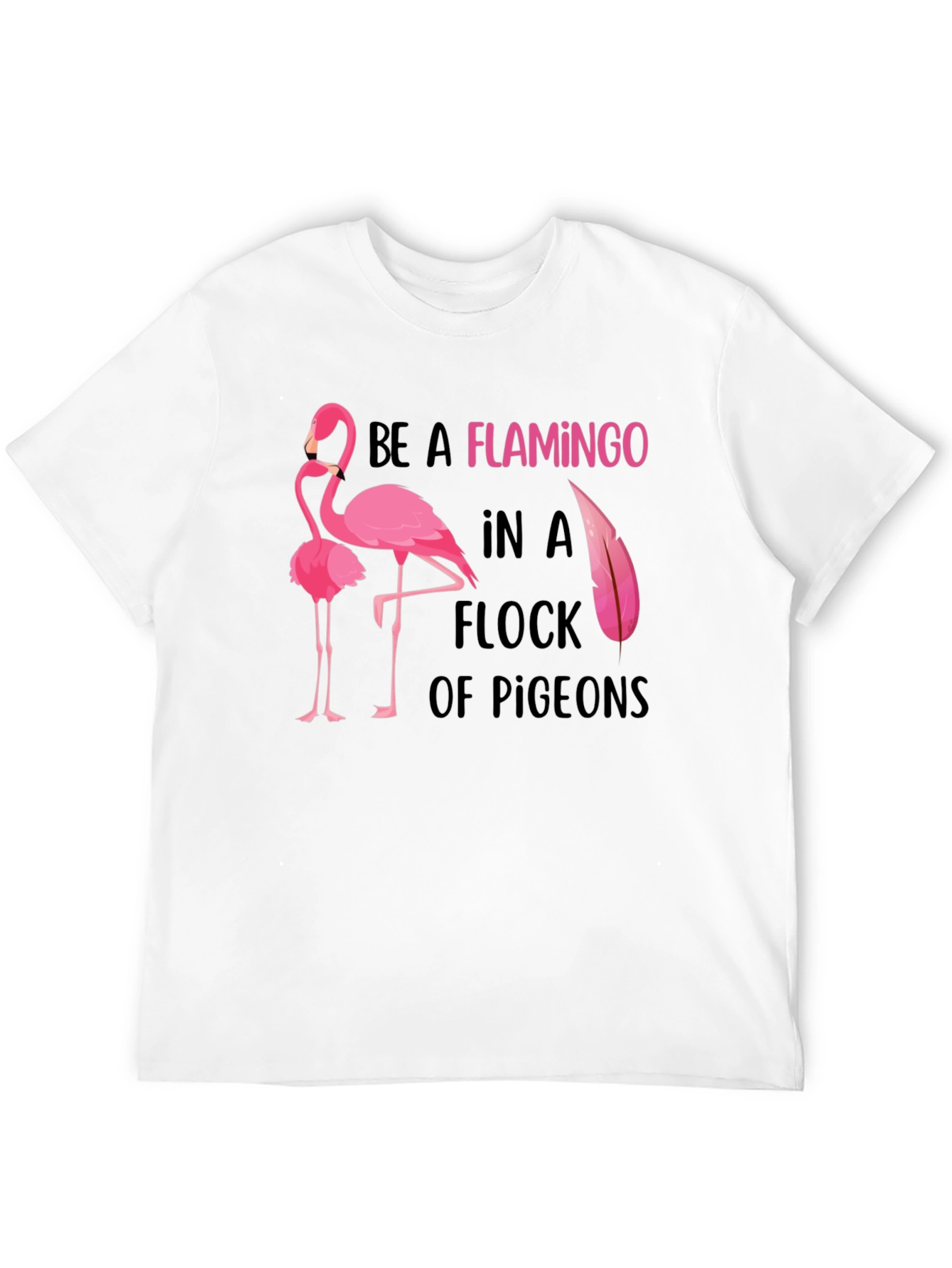 Black Be a Flamingo Graphic Tee - Statement T-Shirt view 12