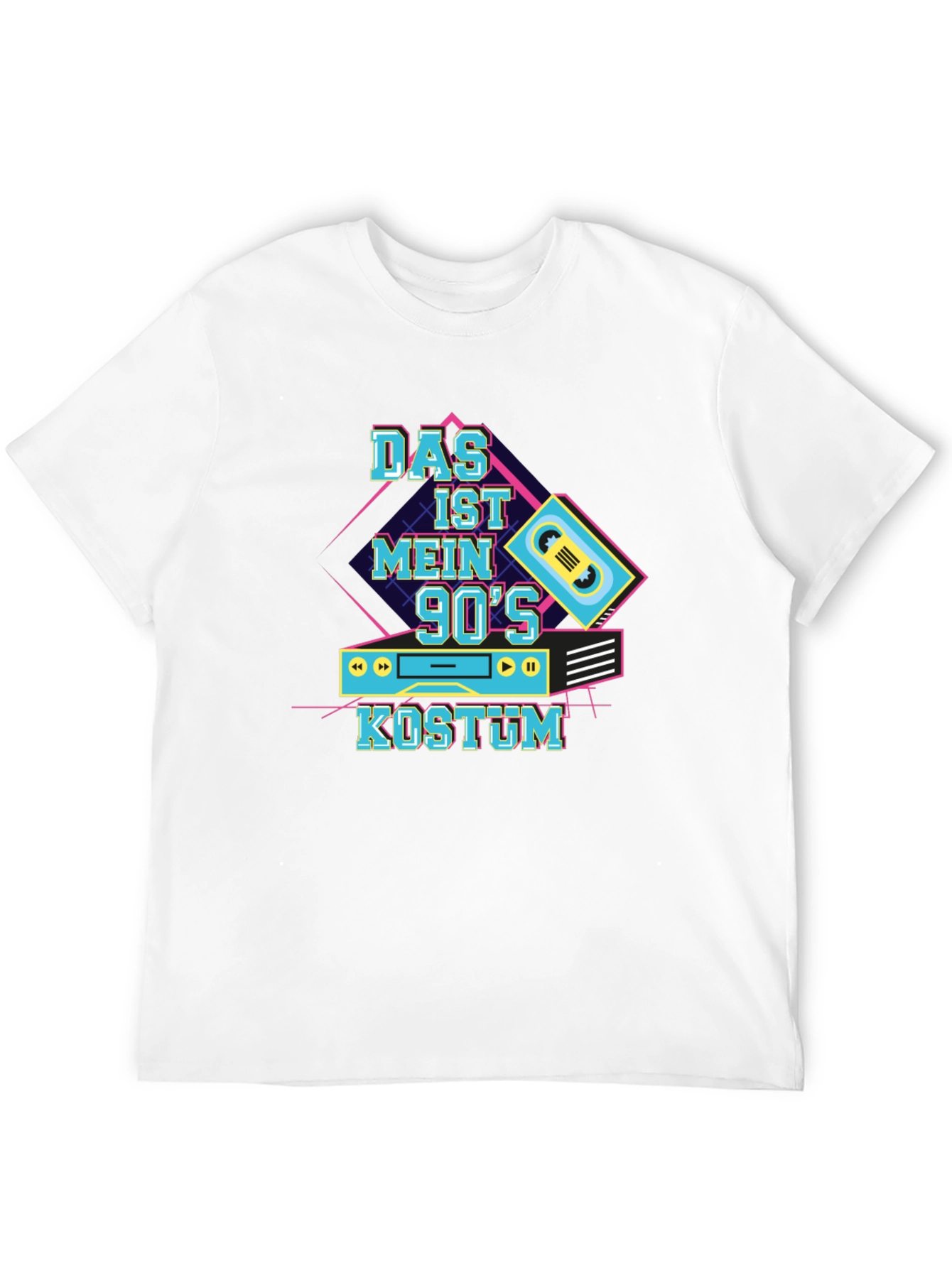 Black 90's Costume Party T-Shirt view 12