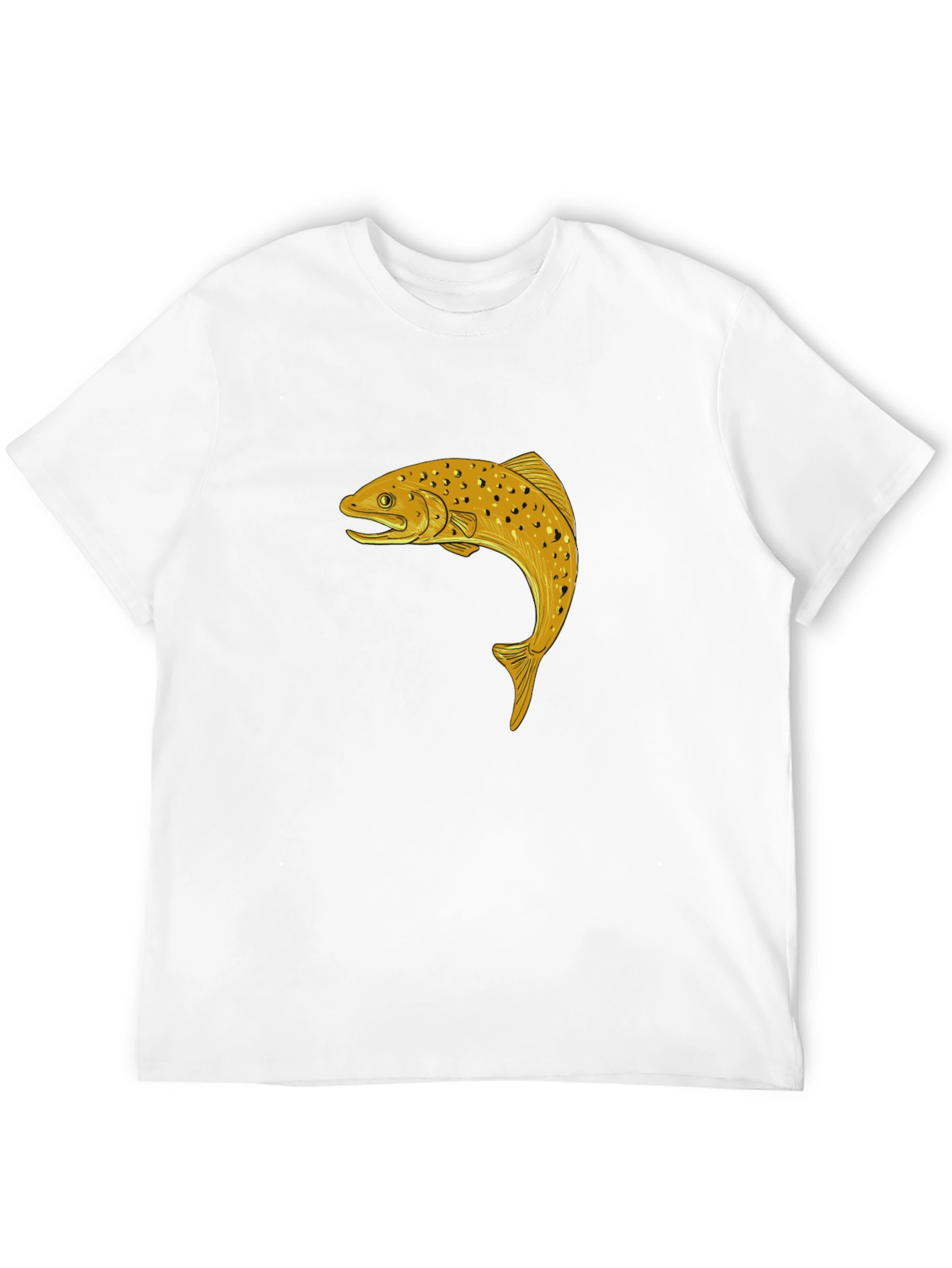 Black Trout Graphic Tee - Black Cotton T-Shirt view 12