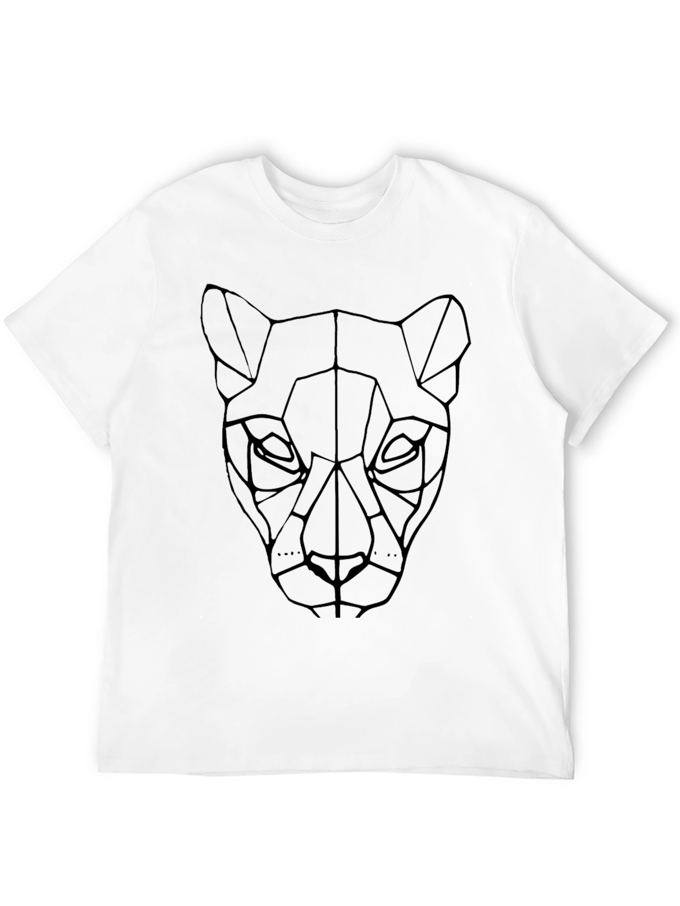 Black Geometric Panther Graphic T-Shirt - Stylish Black Tee view 12