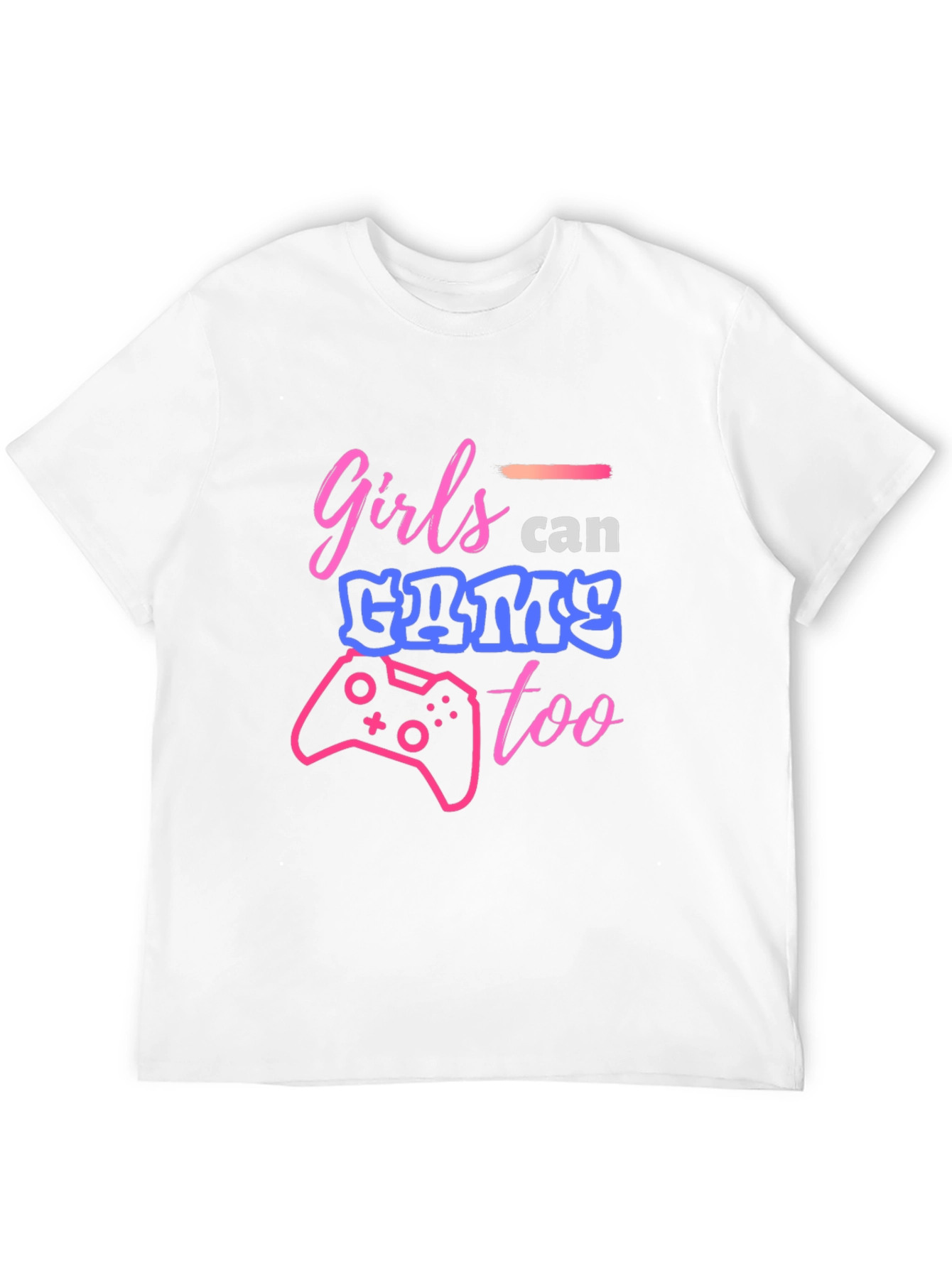 Black Girls Can Game Too Black Graphic Tee view 12