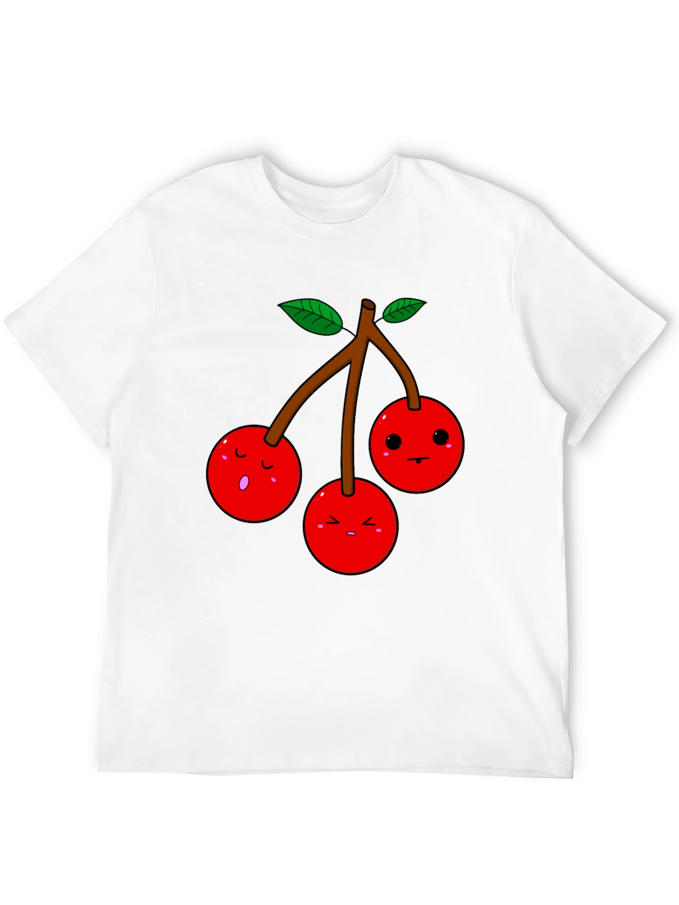 Black Kawaii Cherry T-Shirt - Unisex Funny Fruit Tee view 12