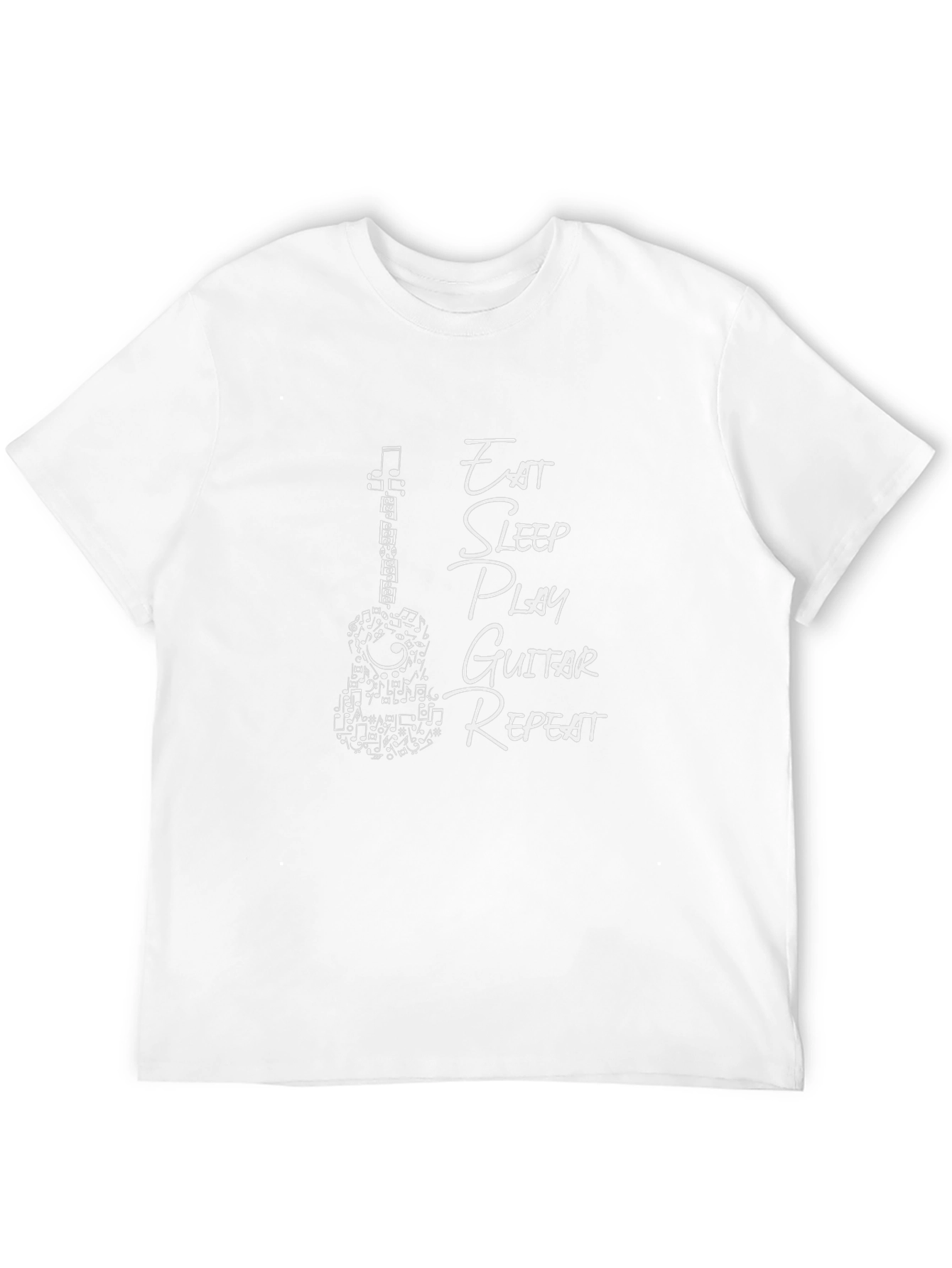 Black Eat Sleep Play Guitar Repeat Graphic Tee view 12