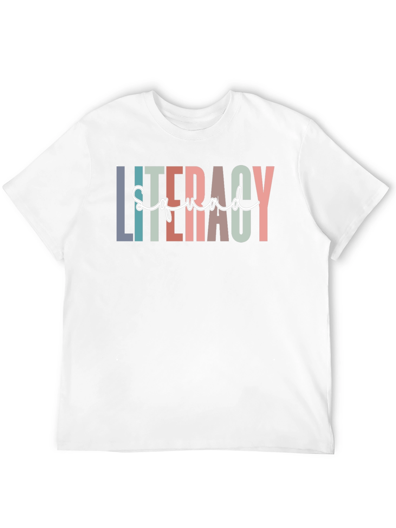Literacy Squad Graphic T-Shirt - Black Crew Neck Tee - 12