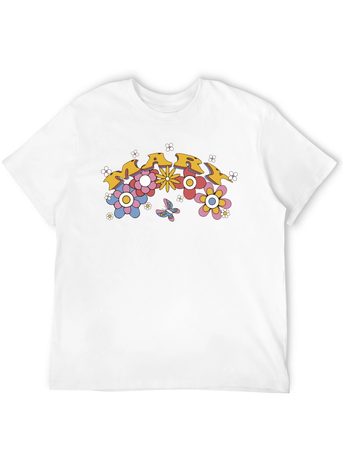 Black Retro Floral Graphic Tee - Black Cotton T-Shirt view 12