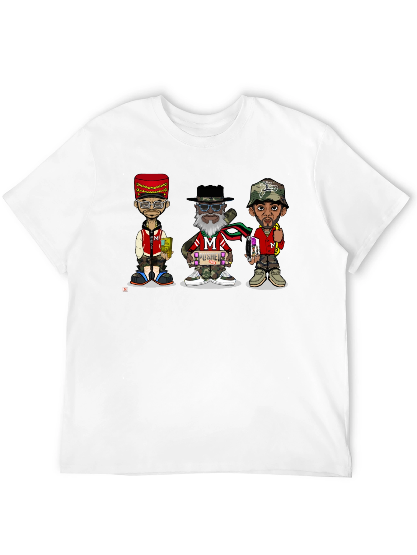 Black Stylish Cartoon Character Graphic T-Shirt view 12