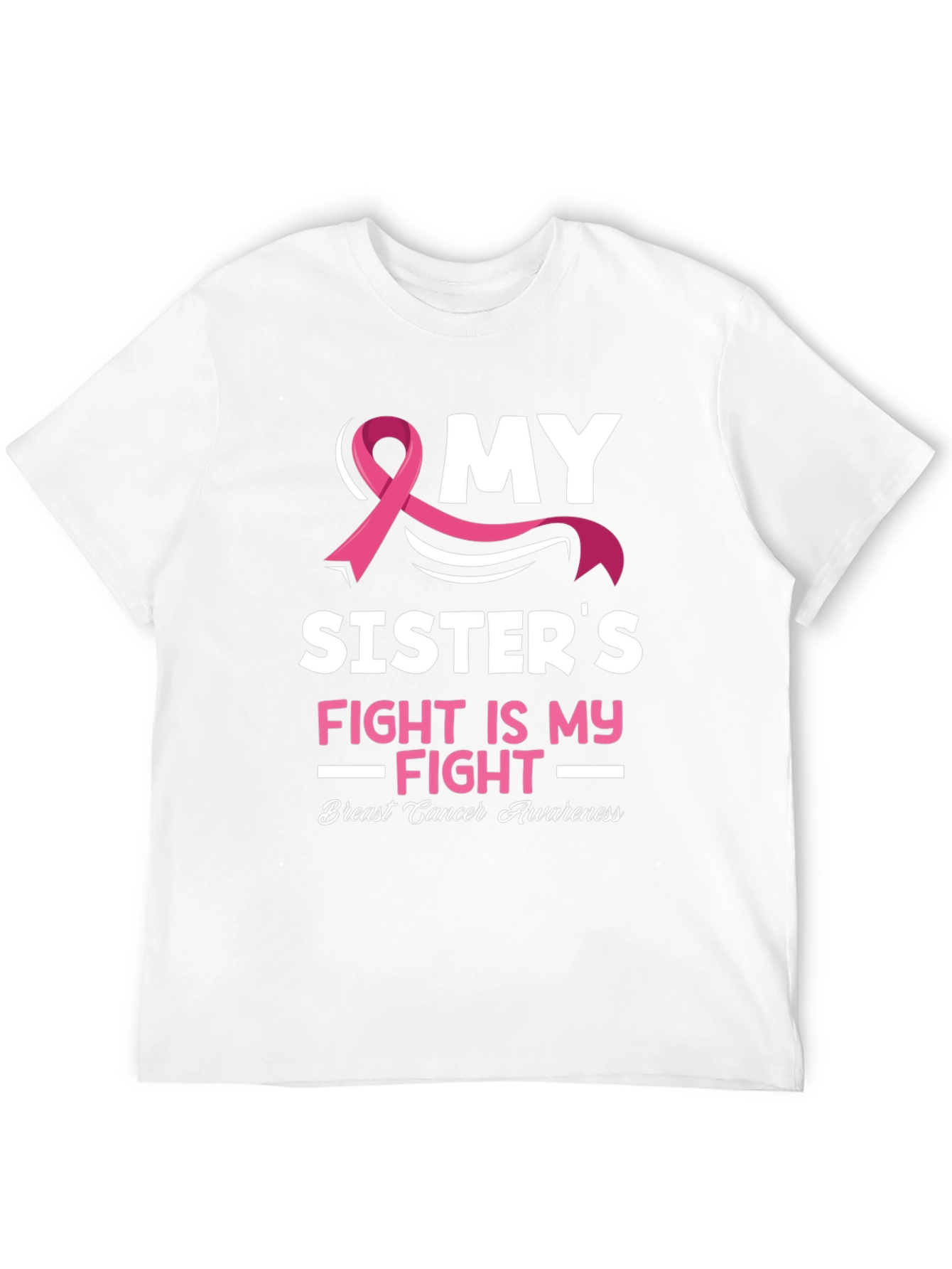 Black My Sister's Fight Breast Cancer Awareness T-Shirt view 12